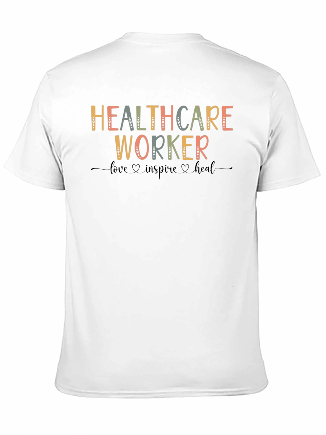 Black Healthcare Worker Love Inspire Heal T-Shirt view 11