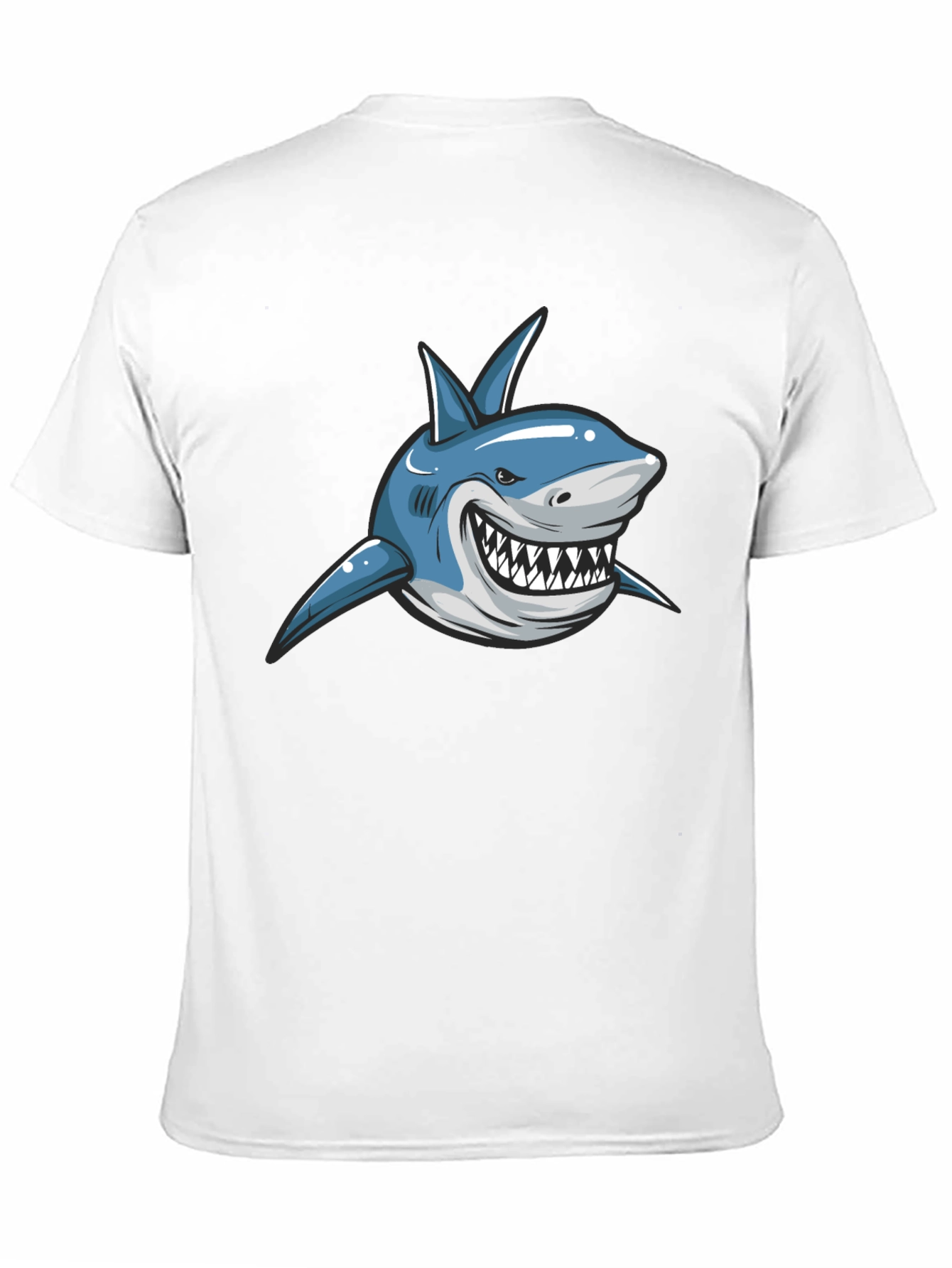 Black Cartoon Shark Graphic T-Shirt - Black view 11