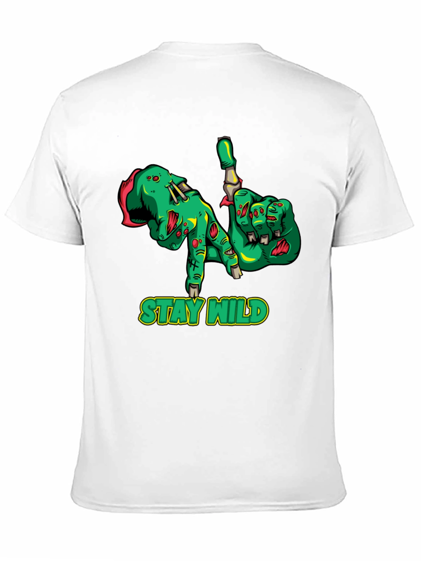 Black Stay Wild Zombie Hands Black Graphic T-Shirt view 11