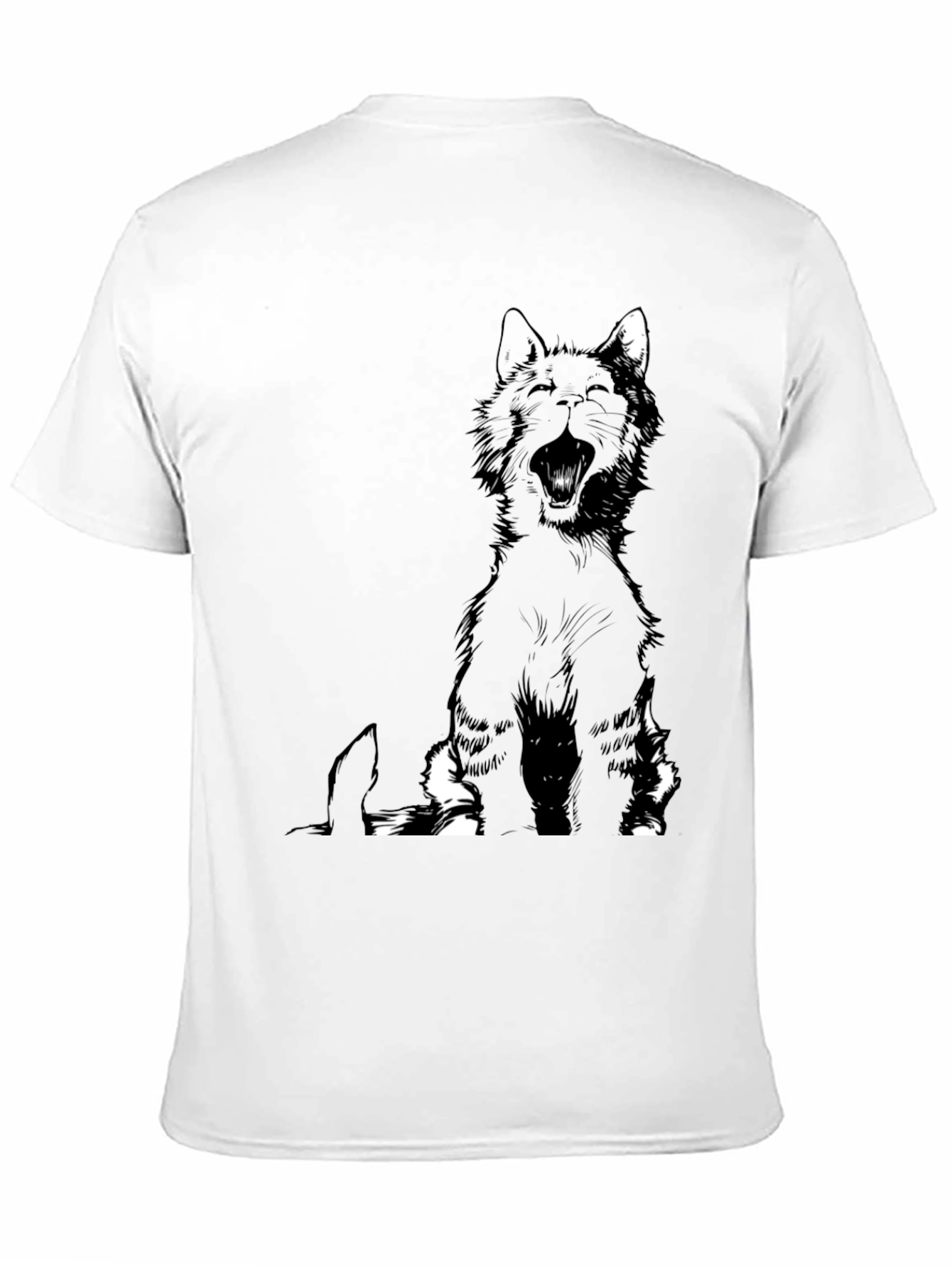 Black Black Cat Yawning Graphic Tee view 11