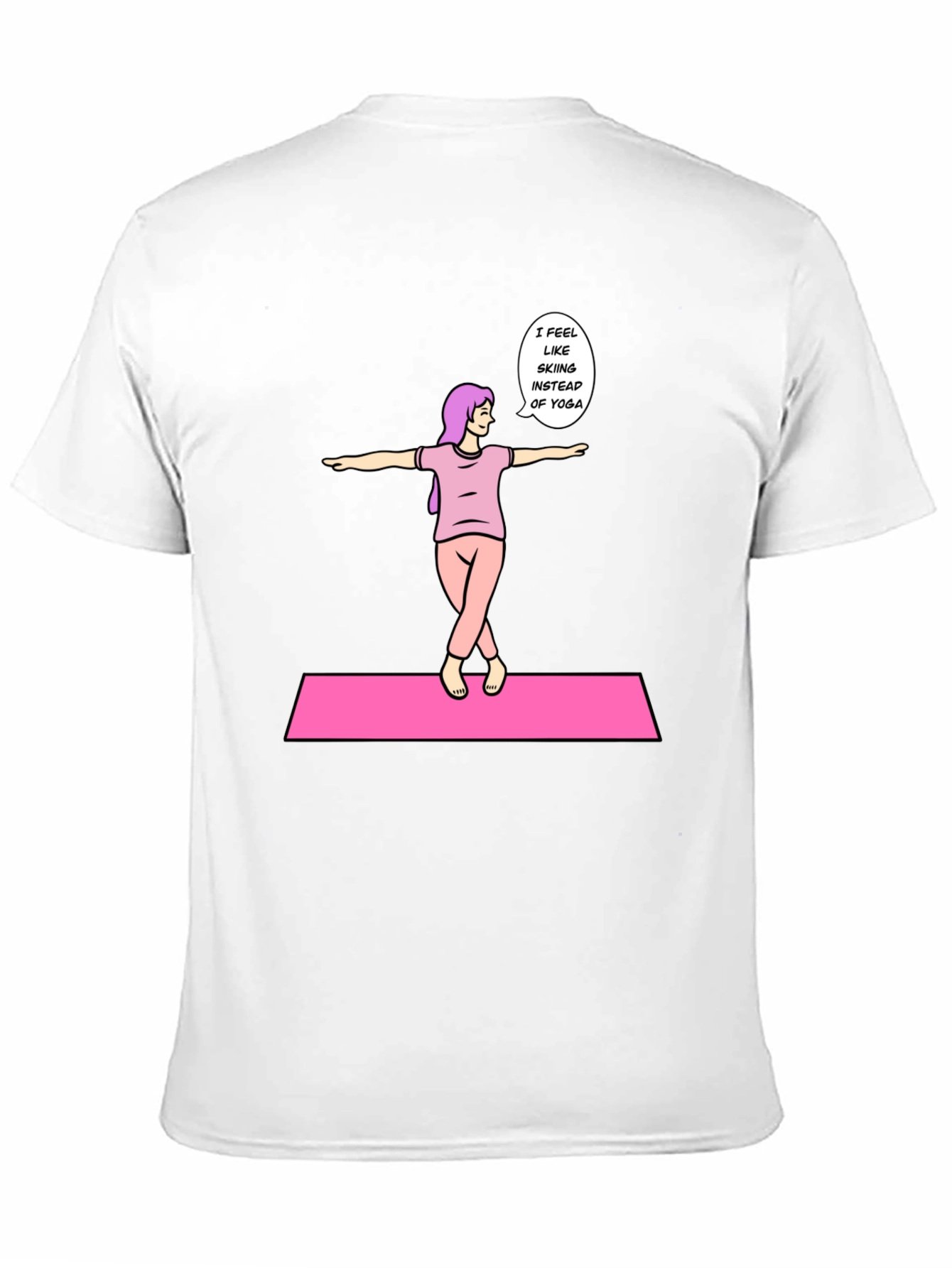 Black Funny Yoga Skiing Graphic Tee view 11