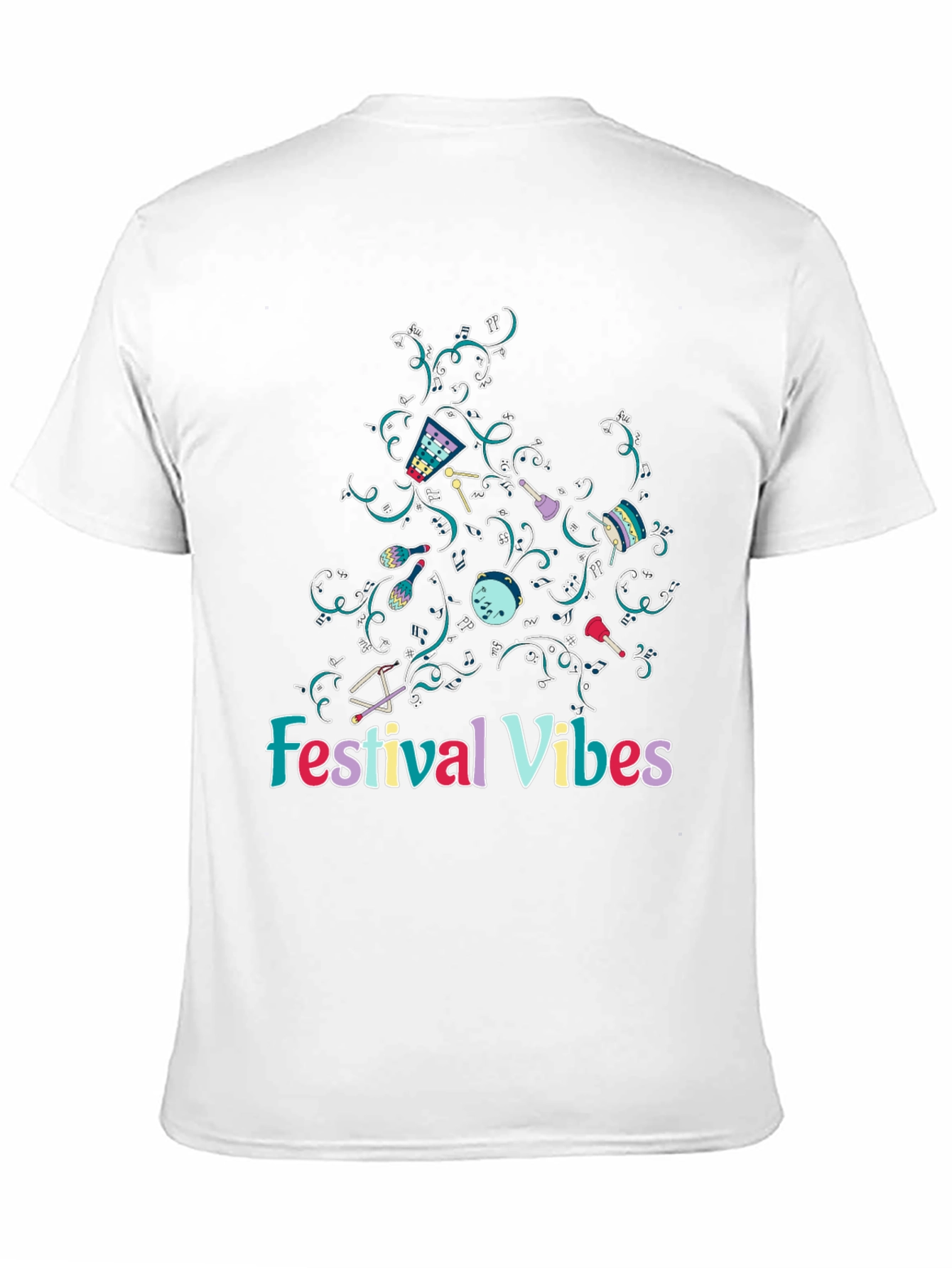 Black Festival Vibes Graphic Tee - Black Cotton T-Shirt view 11
