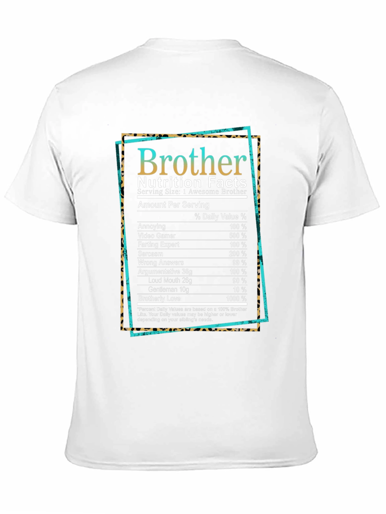 Black Brother Nutrition Facts Graphic T-Shirt view 11