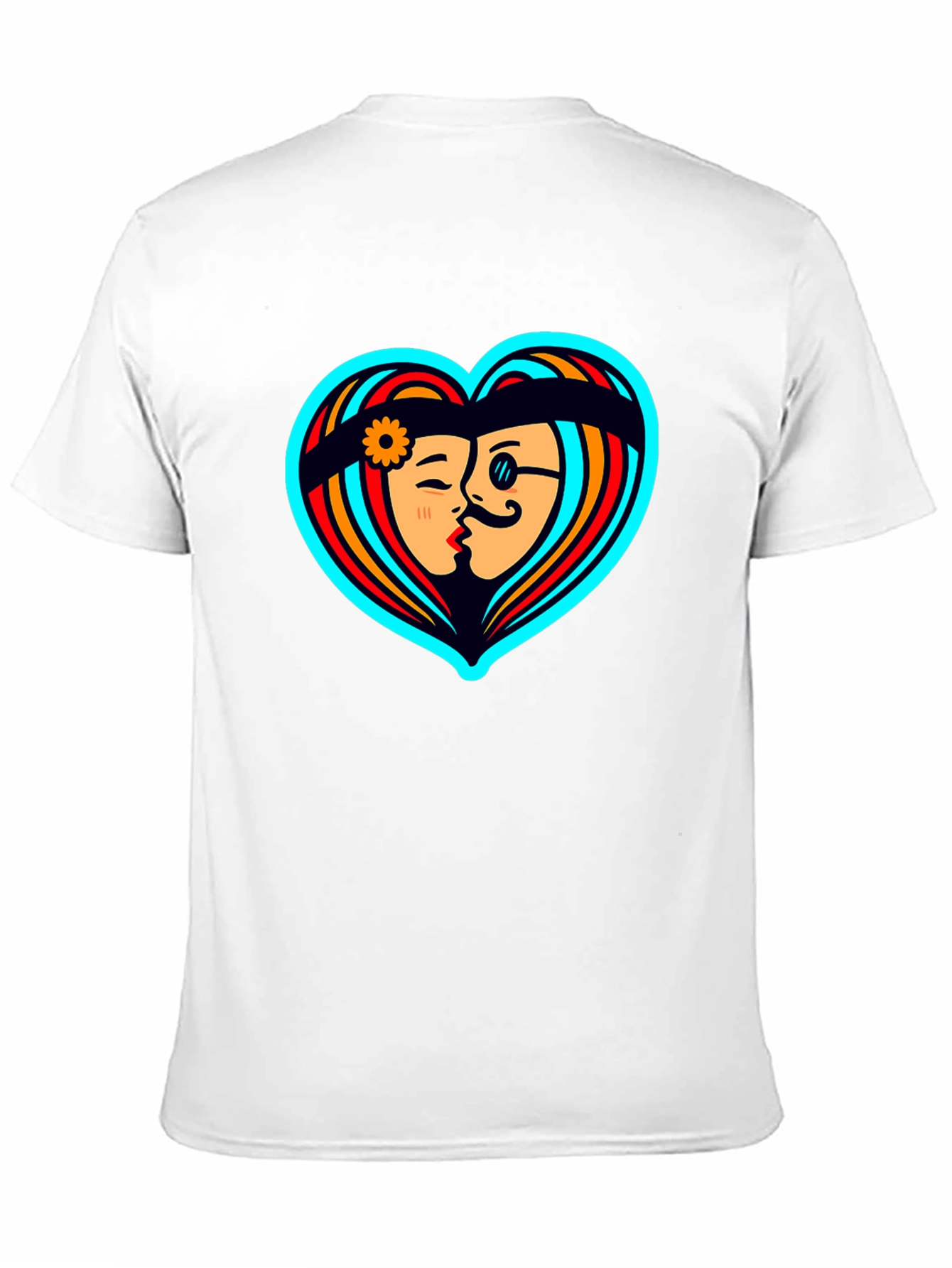 Black Retro Love Heart Graphic Tee - Black Cotton Shirt view 11
