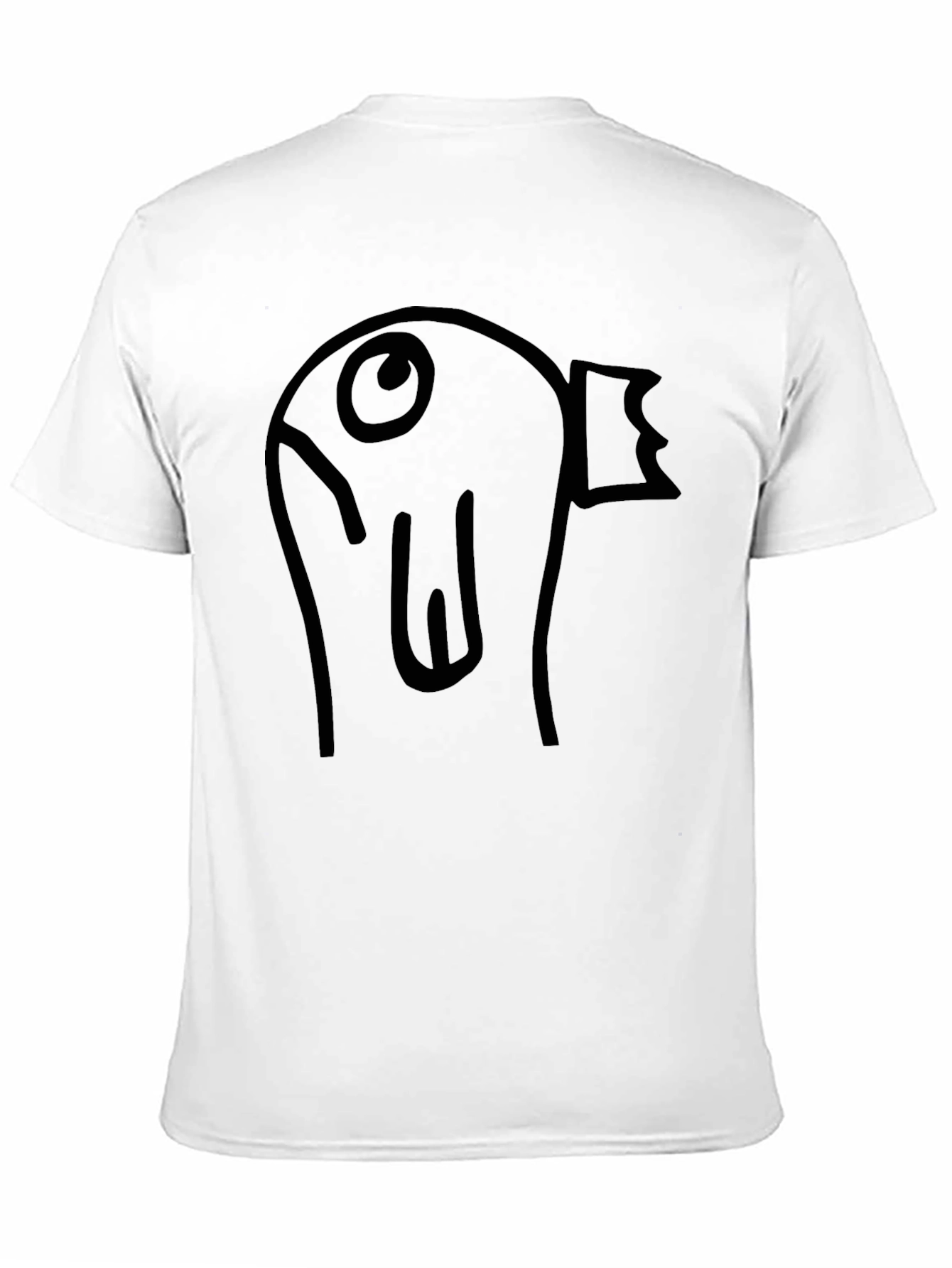 Black Men's Black T-Shirt with Funny Duck Graphic view 11