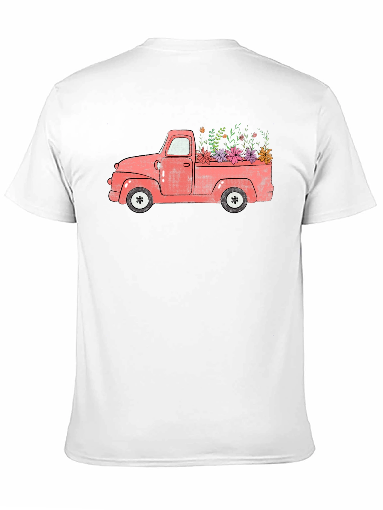 Black Vintage Floral Truck Graphic T-Shirt view 11