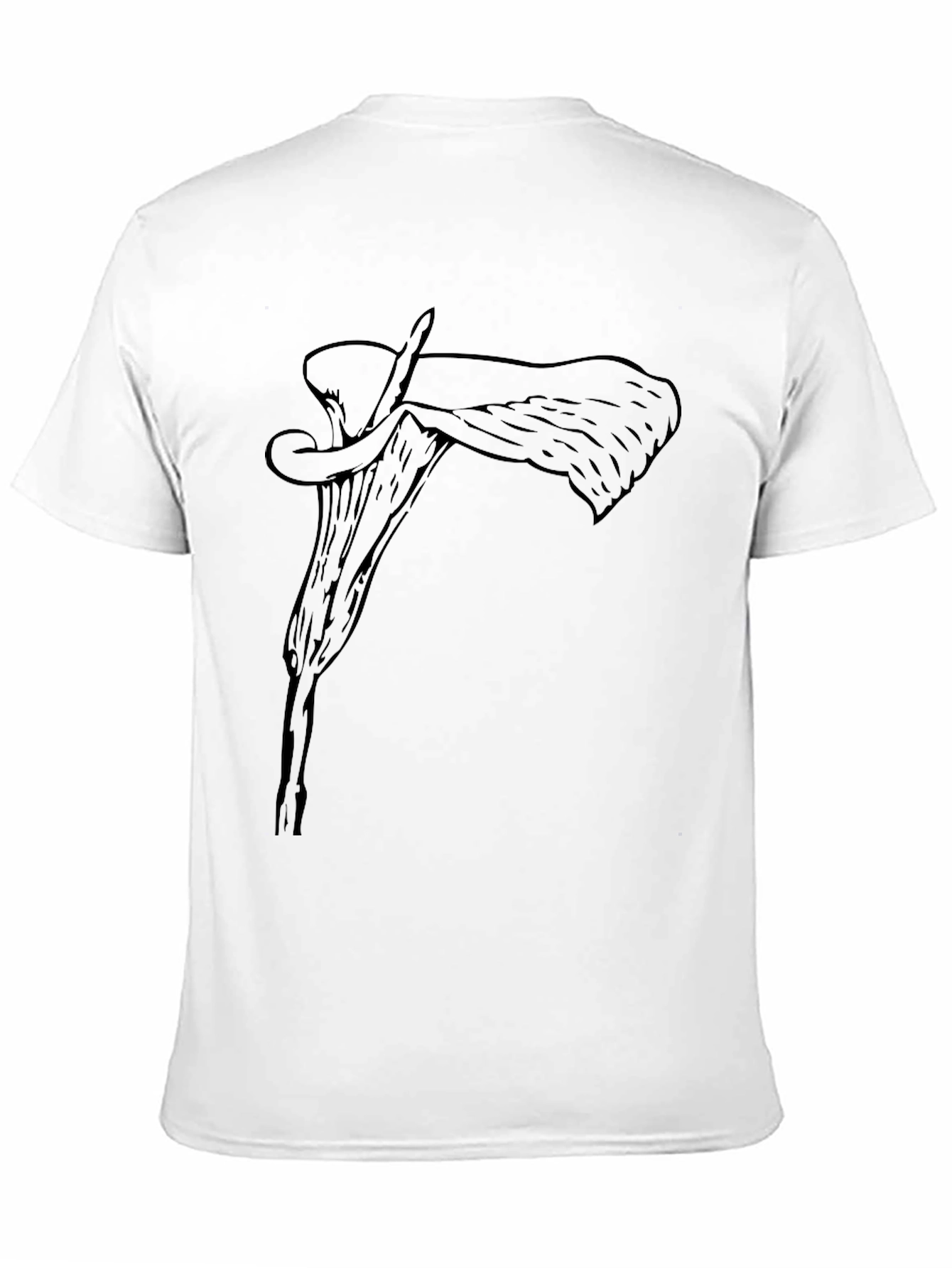 Black Men's Black T-Shirt with Floral Graphic view 11