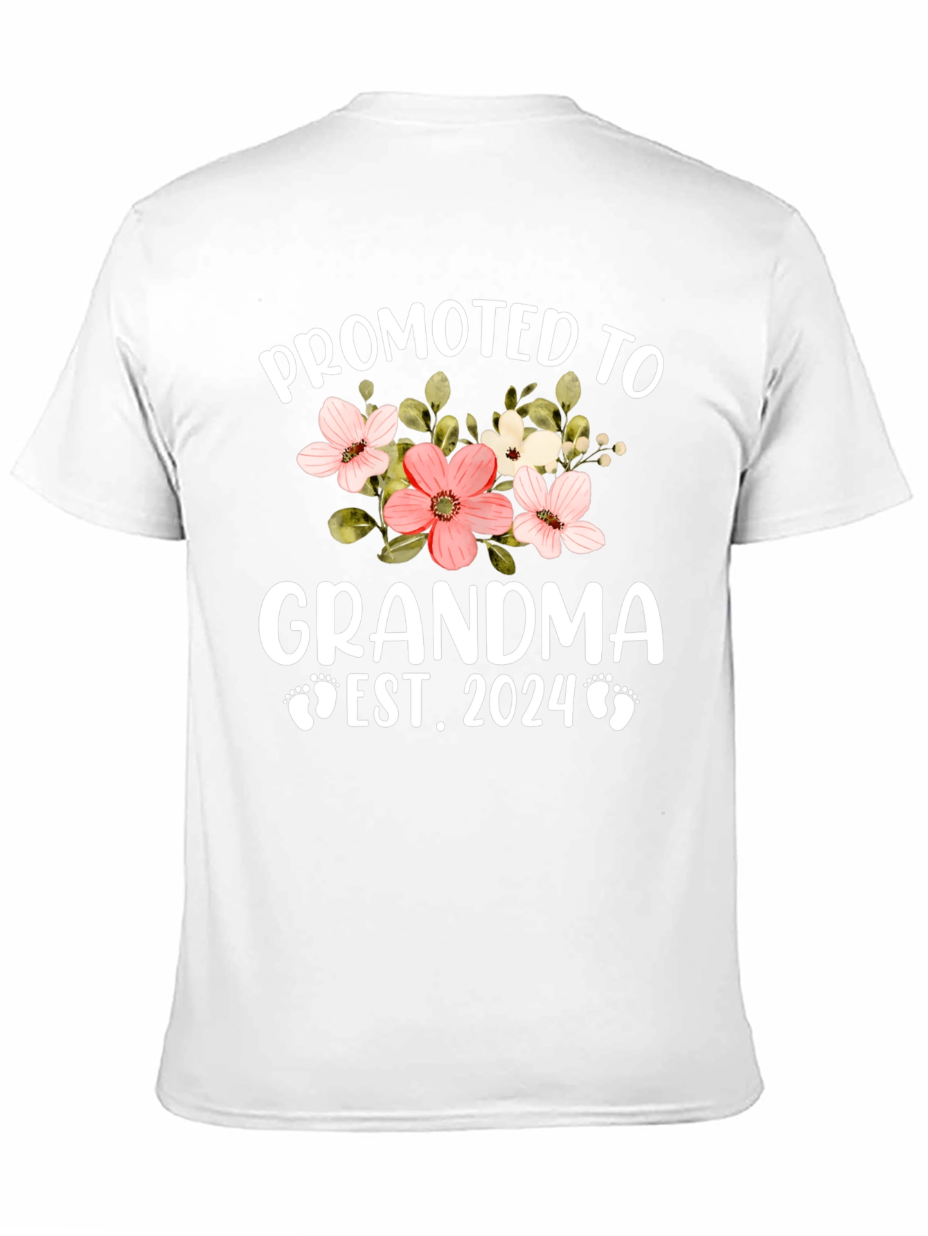 Black Promoted to Grandma 2024 Floral T-Shirt view 11