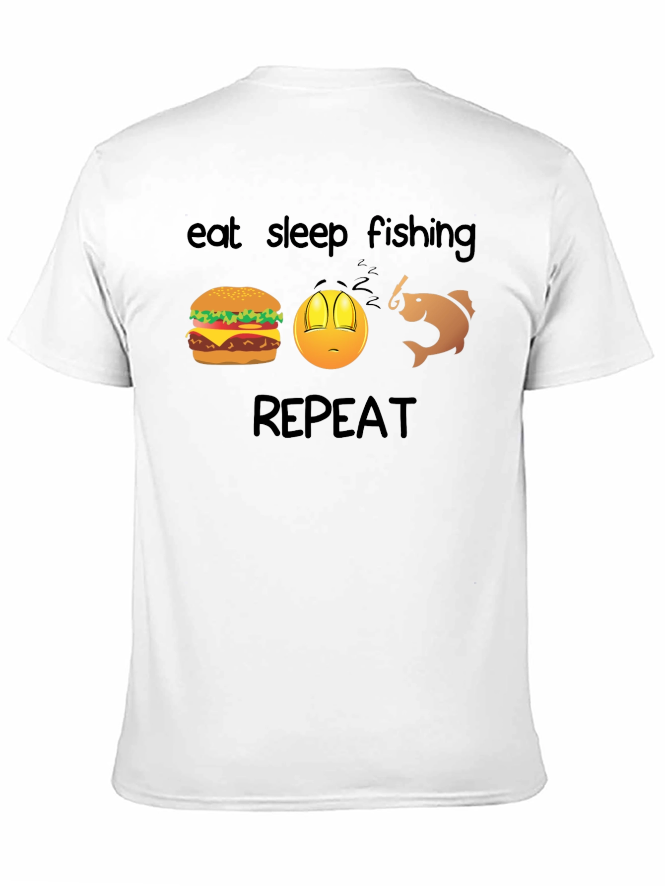 Black Eat Sleep Fishing Repeat T-Shirt view 11