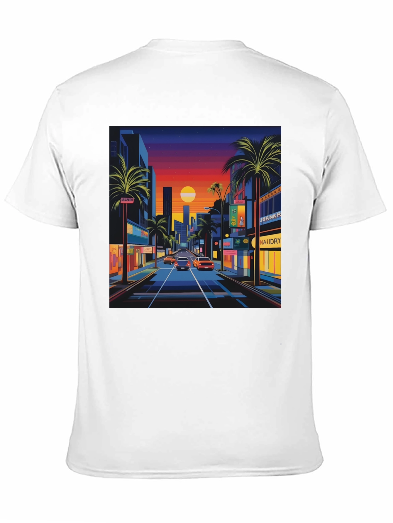 Black Sunset Cityscape Graphic Tee - Retro Style view 11