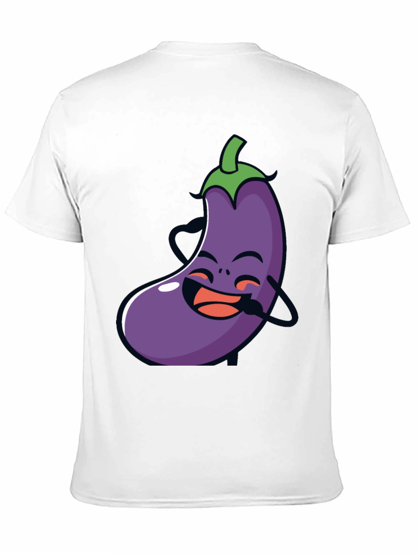 Funny Eggplant Graphic Tee - Black Cotton T-Shirt - 11