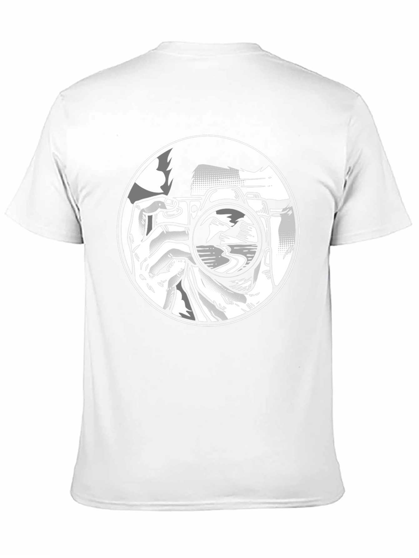 Black Photographer Graphic T-Shirt - Black Crew Neck Tee view 11