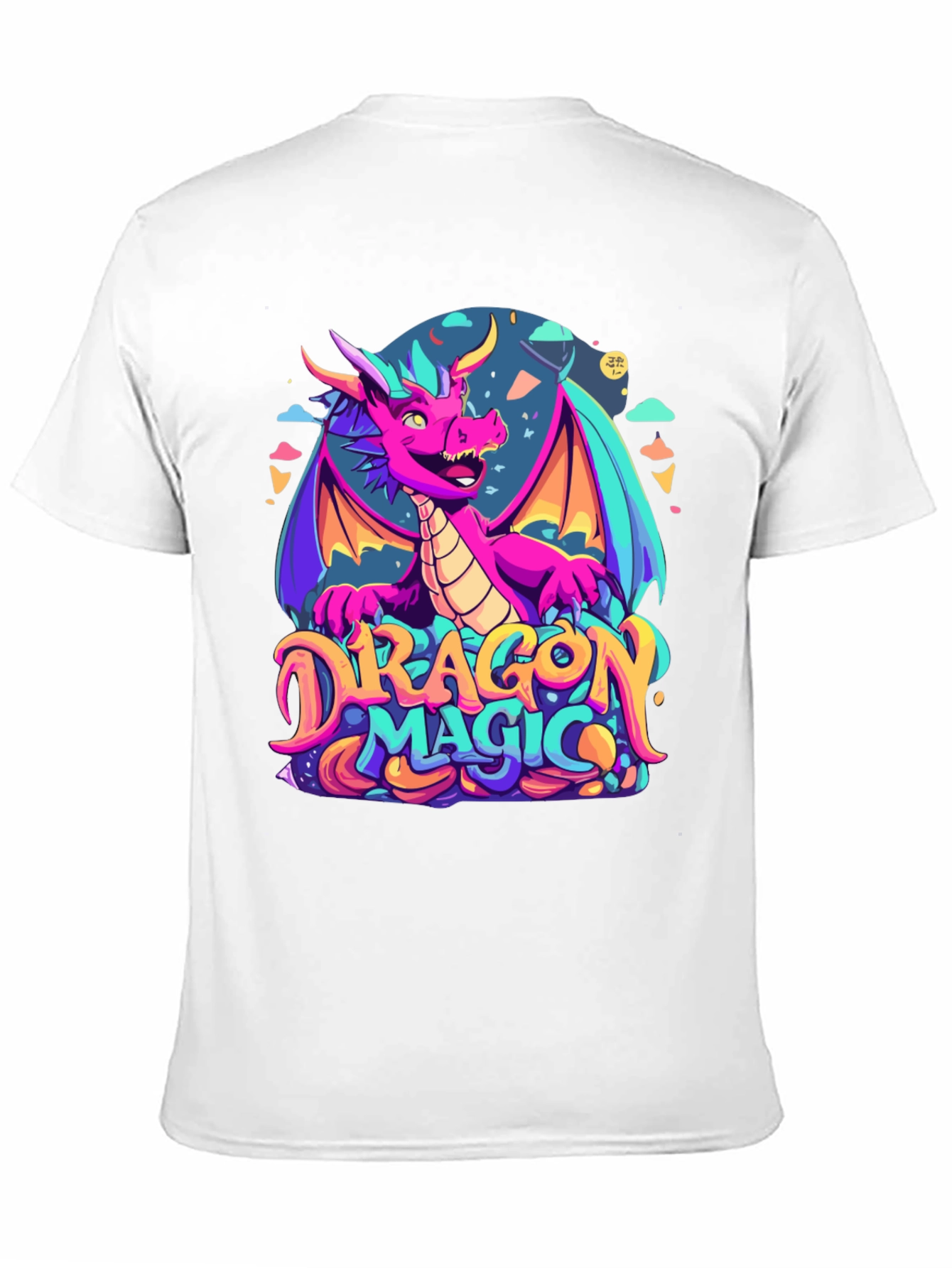 Dragon Magic Graphic Tee - Fantasy Style Black T-Shirt - 11