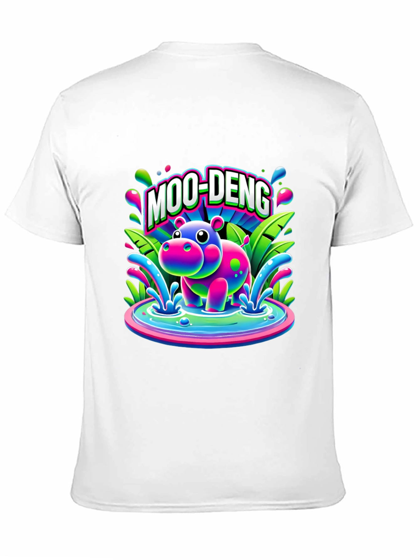 Black Moo-Deng Hippo Graphic T-Shirt view 11
