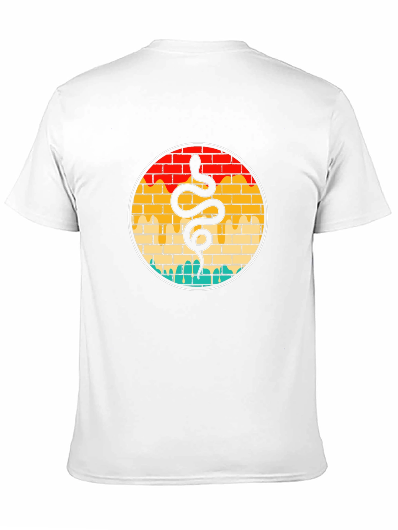 Black Snake Graphic Tee - Retro Brick Wall Design view 11