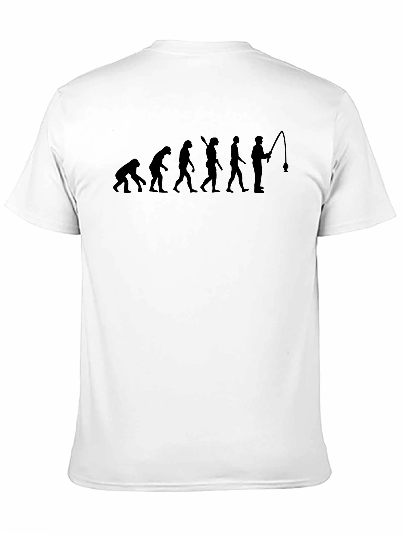 Black Evolution of Fishing Black T-Shirt - Funny Fisherman Tee view 11