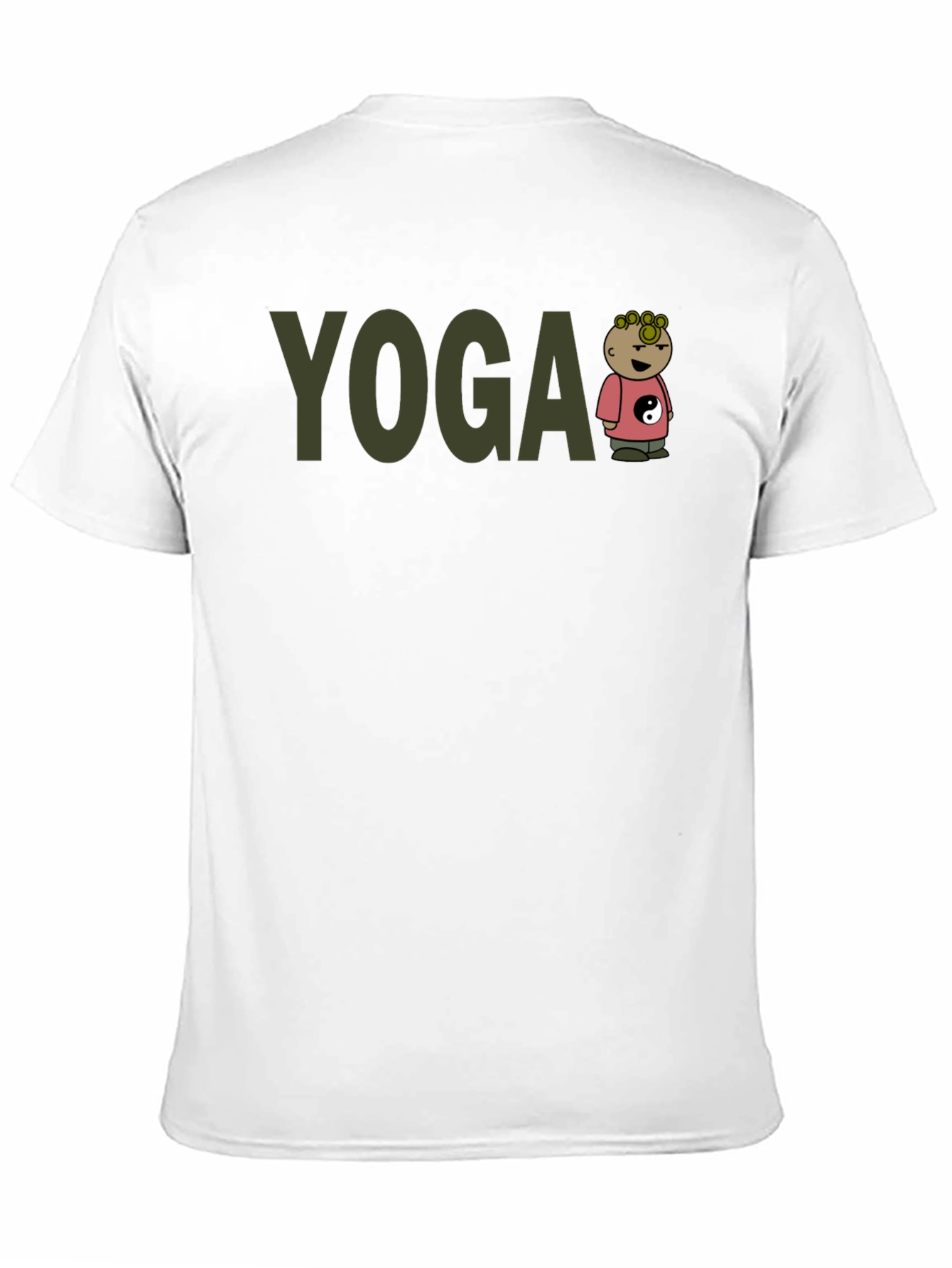 Black Yoga Cartoon Character T-Shirt view 11