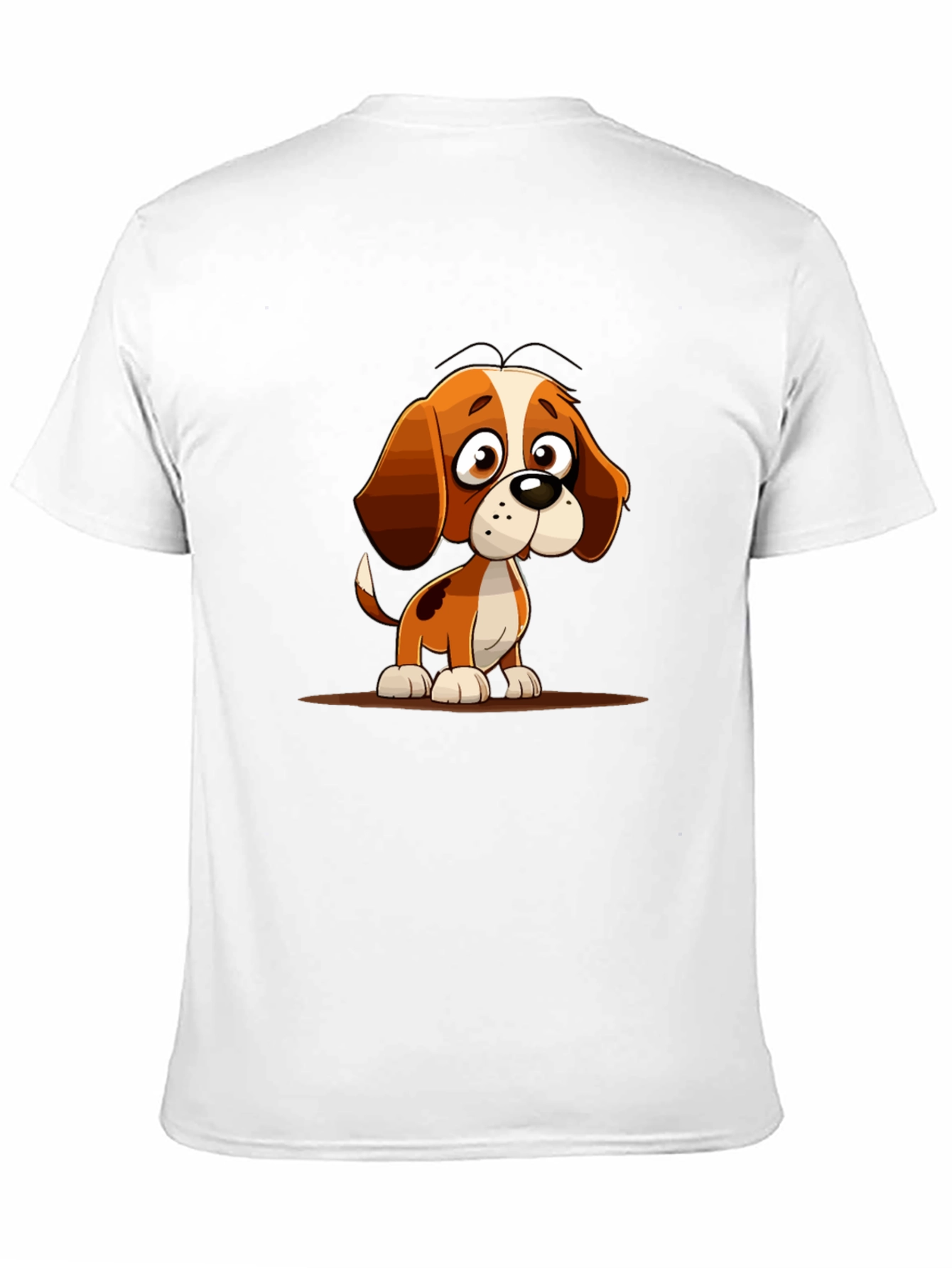 Black Cute Cartoon Dog Graphic Tee - Unisex view 11