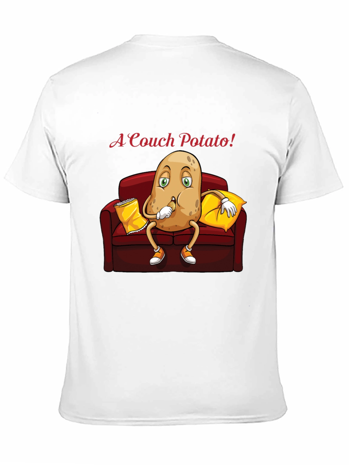 Black Couch Potato T-Shirt - Funny Cartoon Graphic Tee view 11