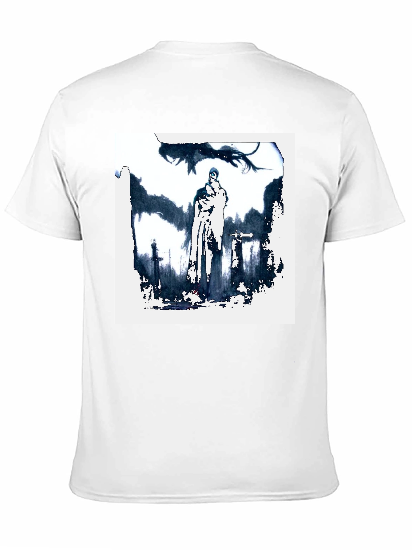 Black Mystic Knight Graphic Tee - Black Cotton T-Shirt view 11