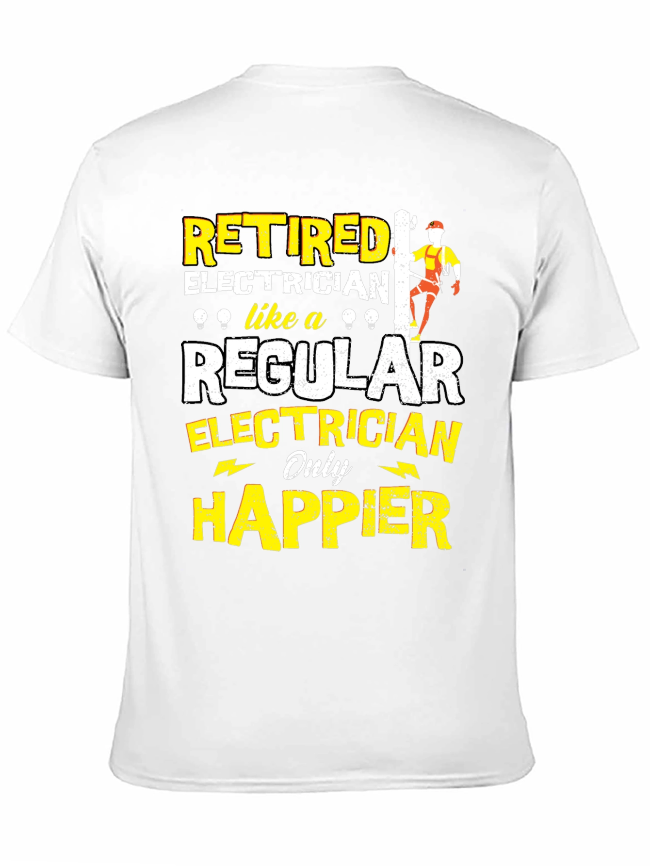 Black Retired Electrician Humor T-Shirt view 11