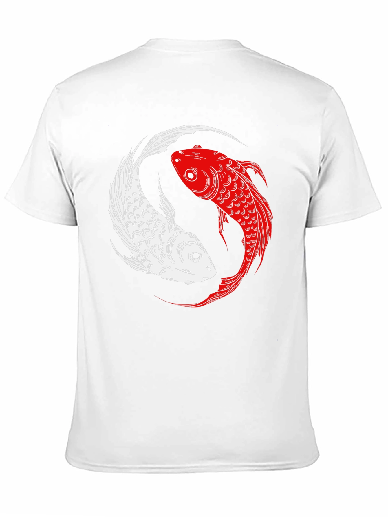 Black Yin Yang Koi Fish Graphic T-Shirt view 11