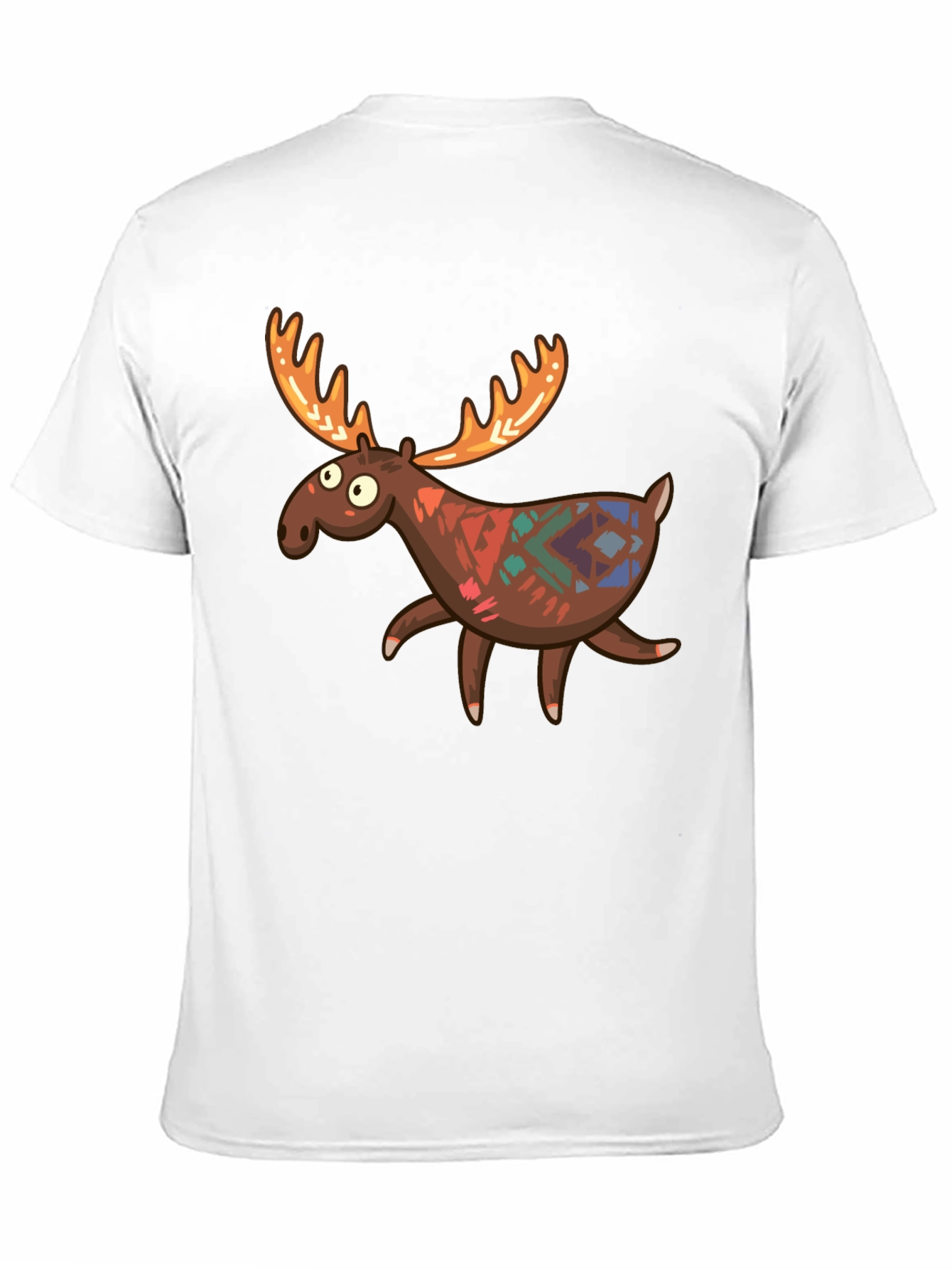 Black Funny Moose Graphic Tee - Black Cotton T-Shirt view 11