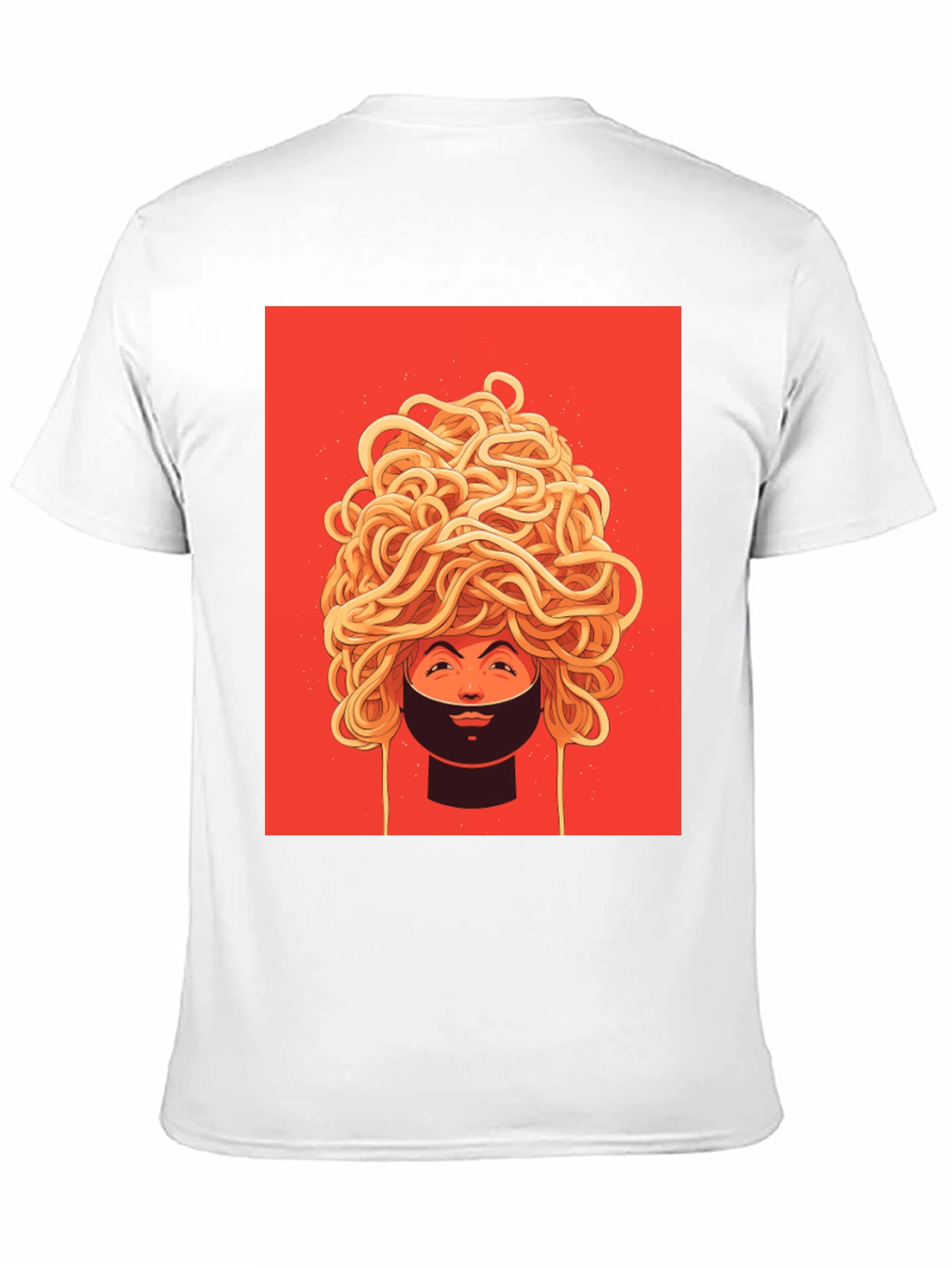 Black Spaghetti Head Graphic Tee - Quirky Unisex T-Shirt view 11
