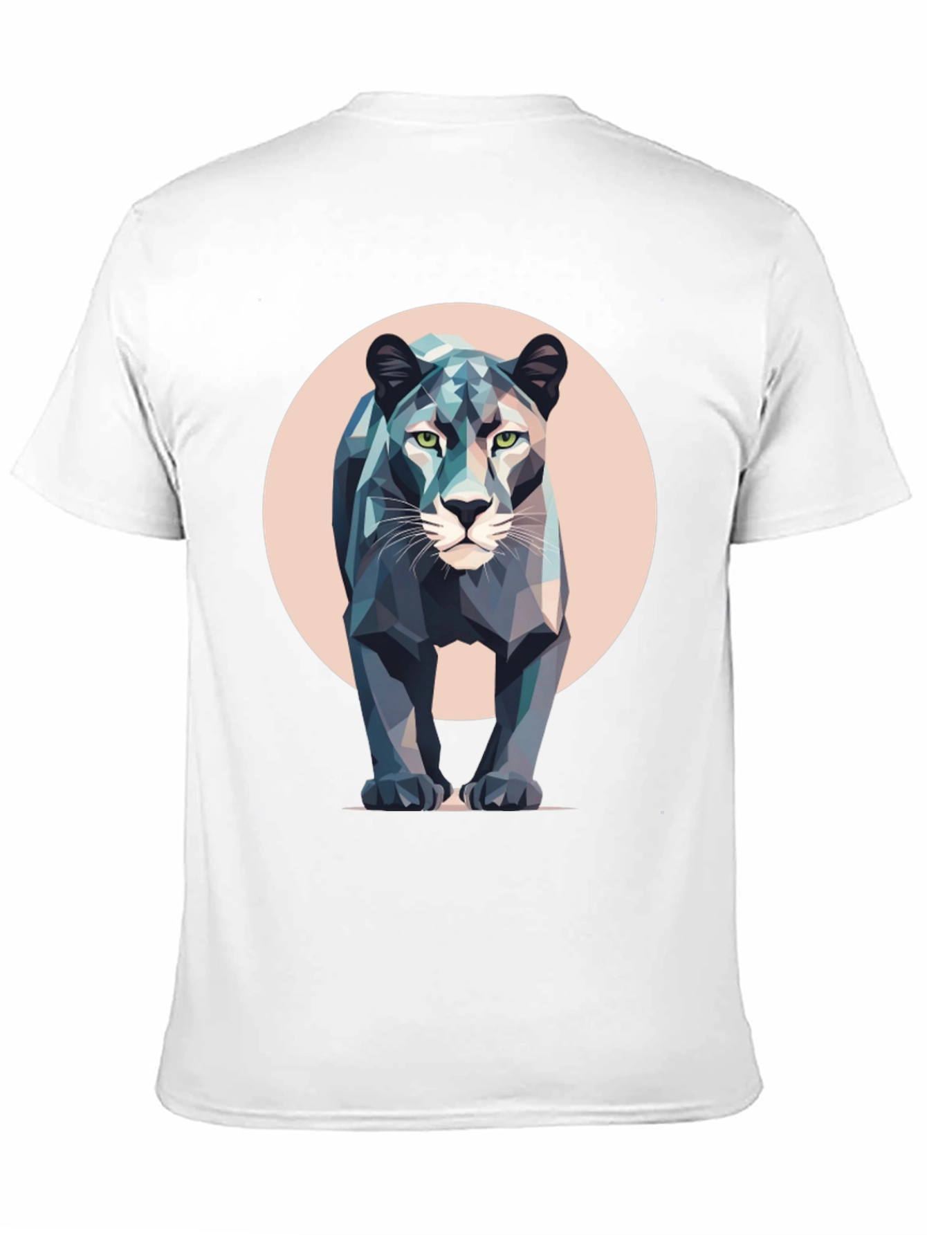 Black Geometric Panther T-Shirt - Modern Animal Print view 11