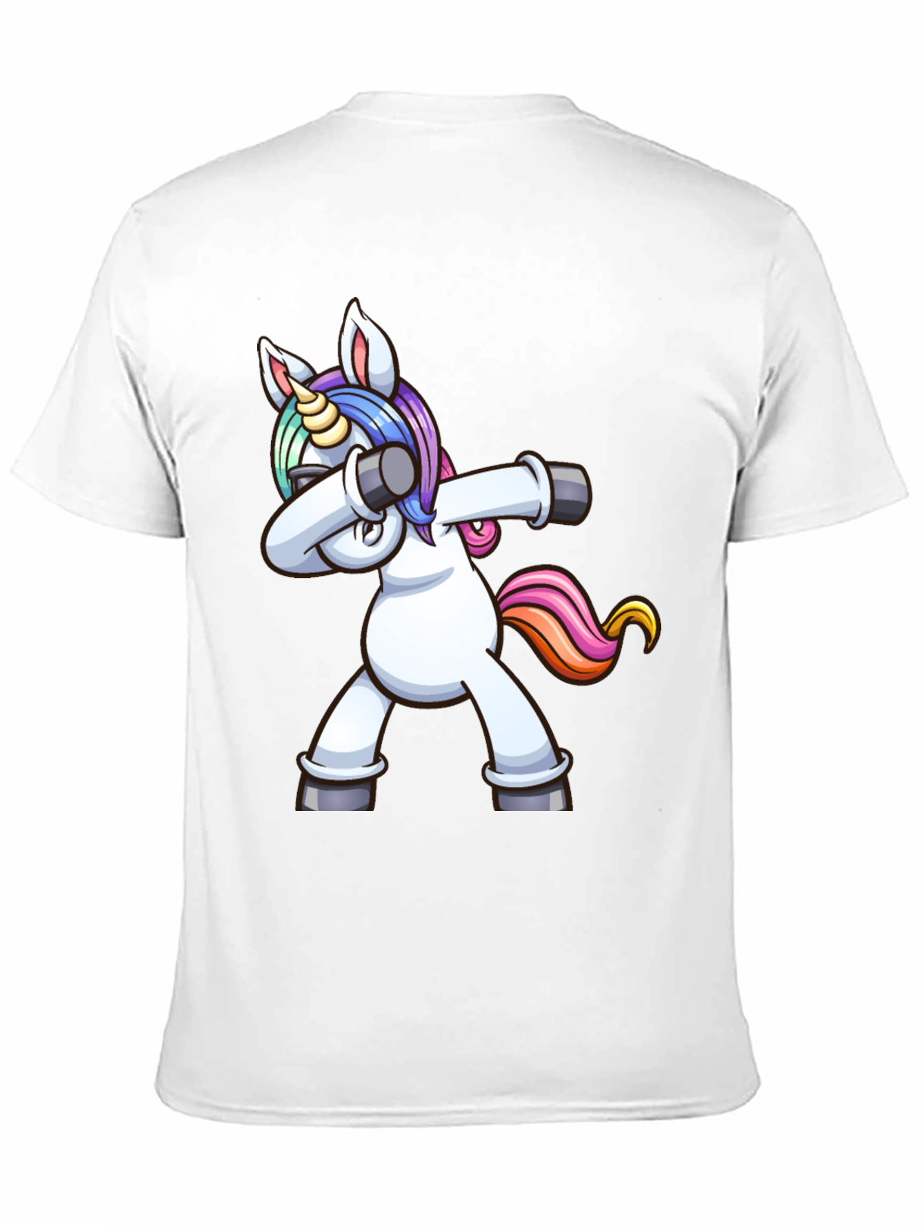 Black Dabbing Unicorn Graphic Tee - Black Cotton Shirt view 11