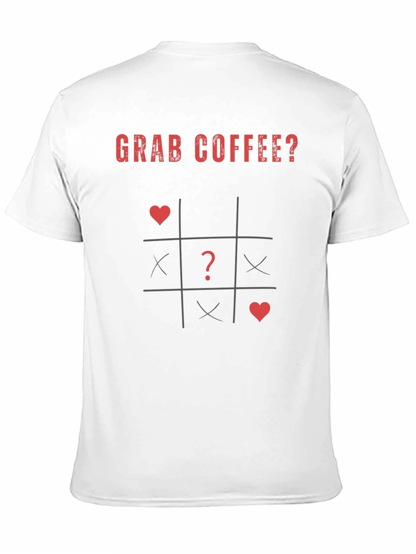 Black Grab Coffee? T-Shirt - Tic Tac Toe Design view 11