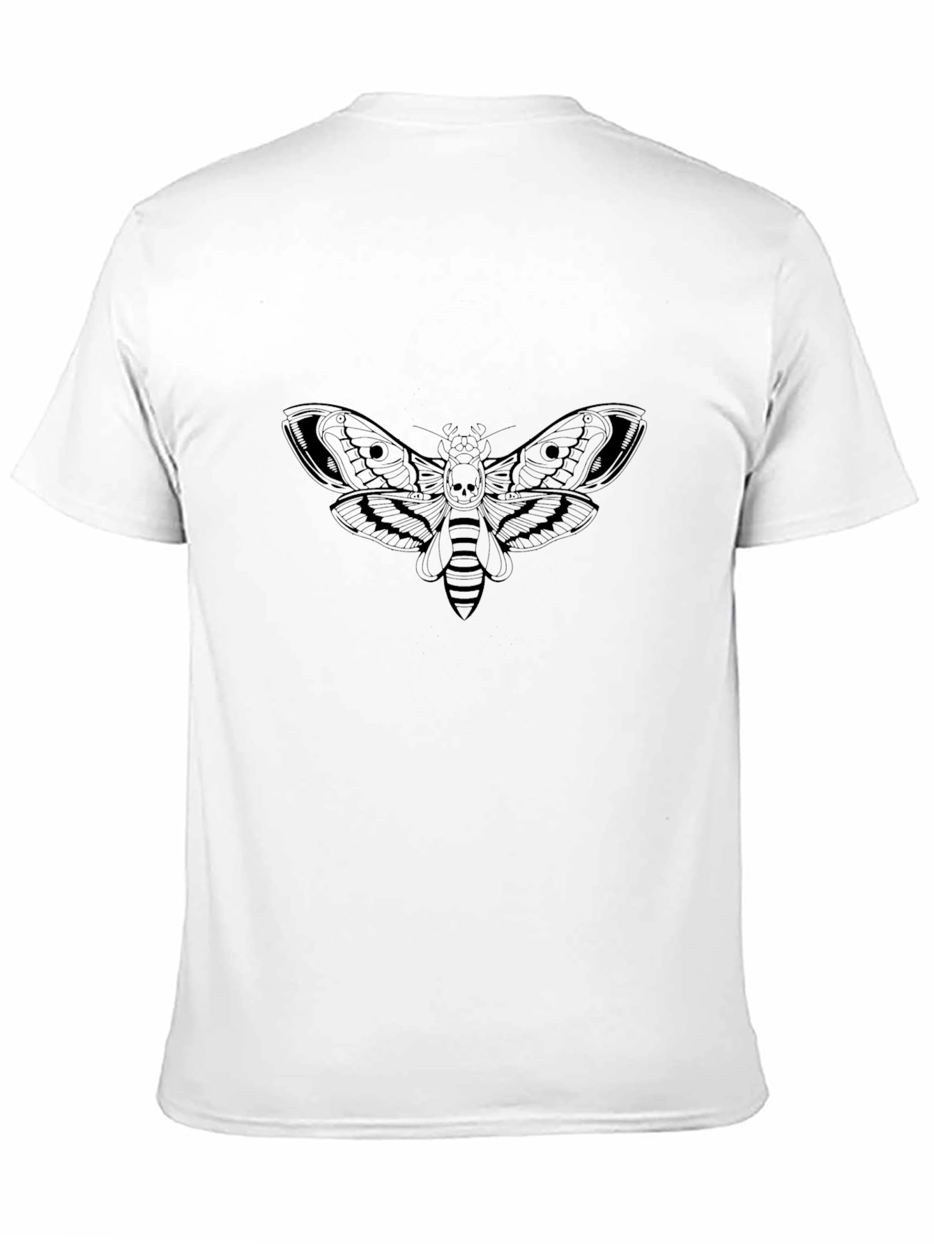 Black Moth Skull Graphic Tee - Men's Black T-Shirt view 11