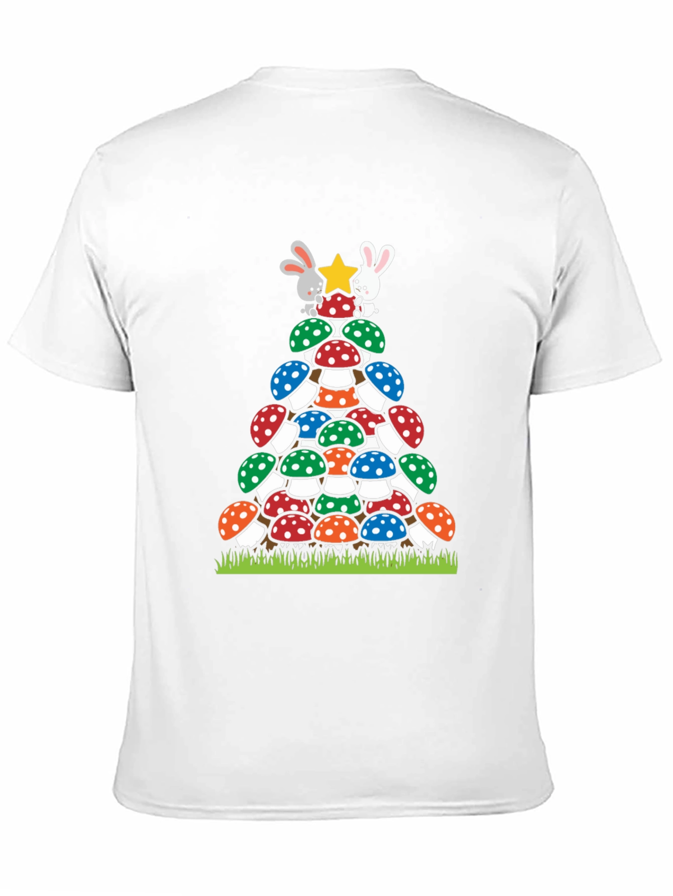 Black Mushroom Christmas Tree T-Shirt view 11