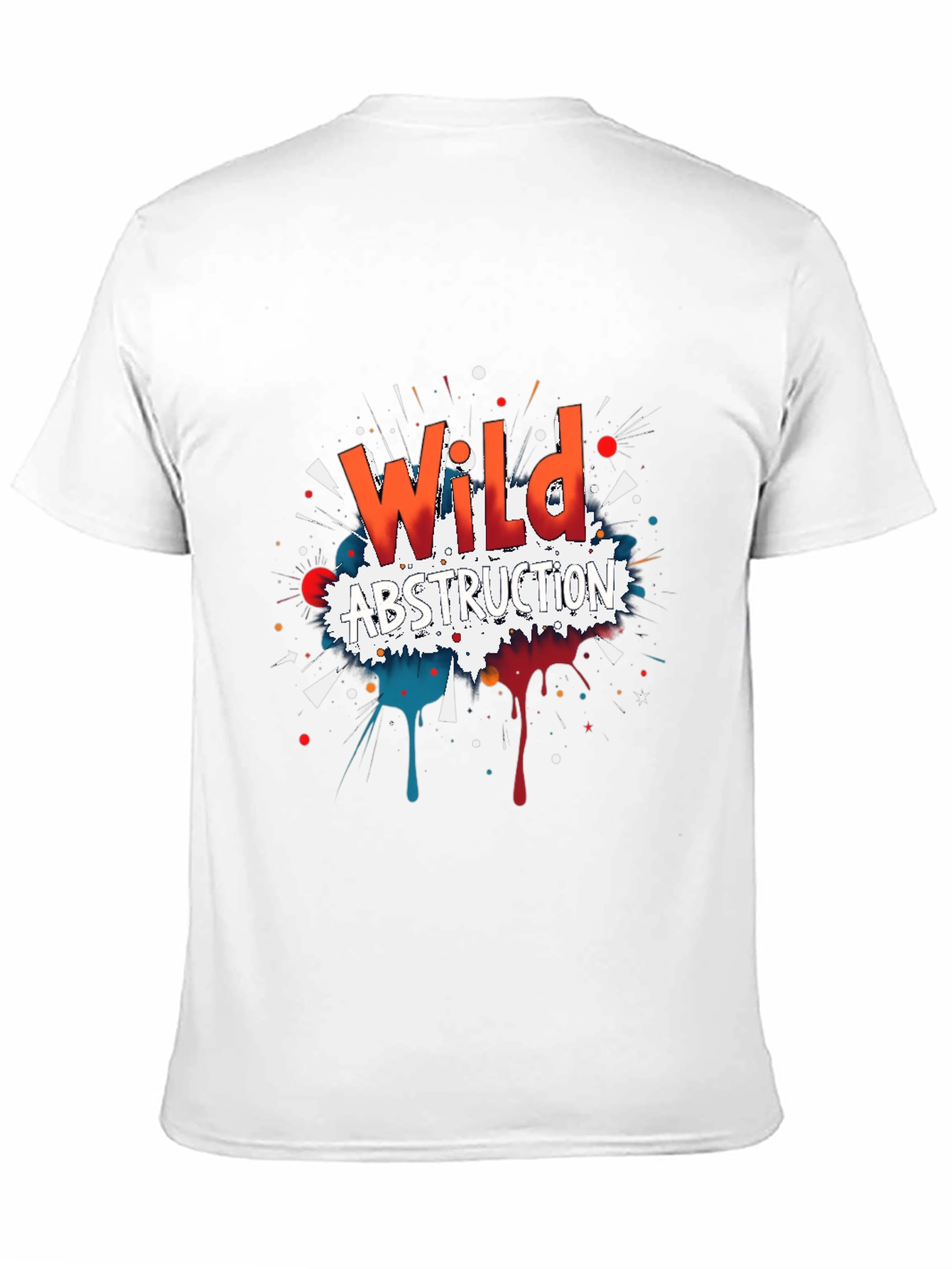 Black Wild Abstraction Graphic Print Black T-Shirt view 11