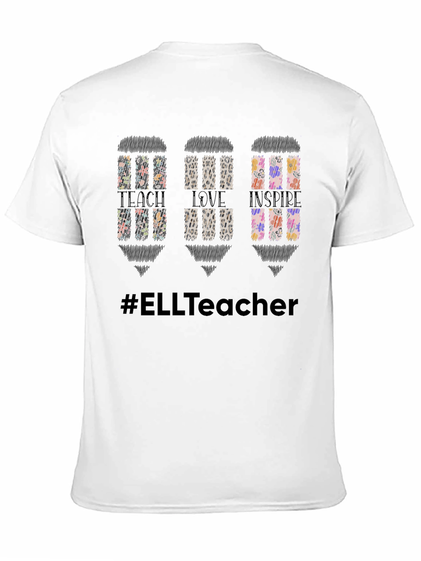 Black Teacher Life T-Shirt - Teach Love Inspire - ELL Teacher view 11