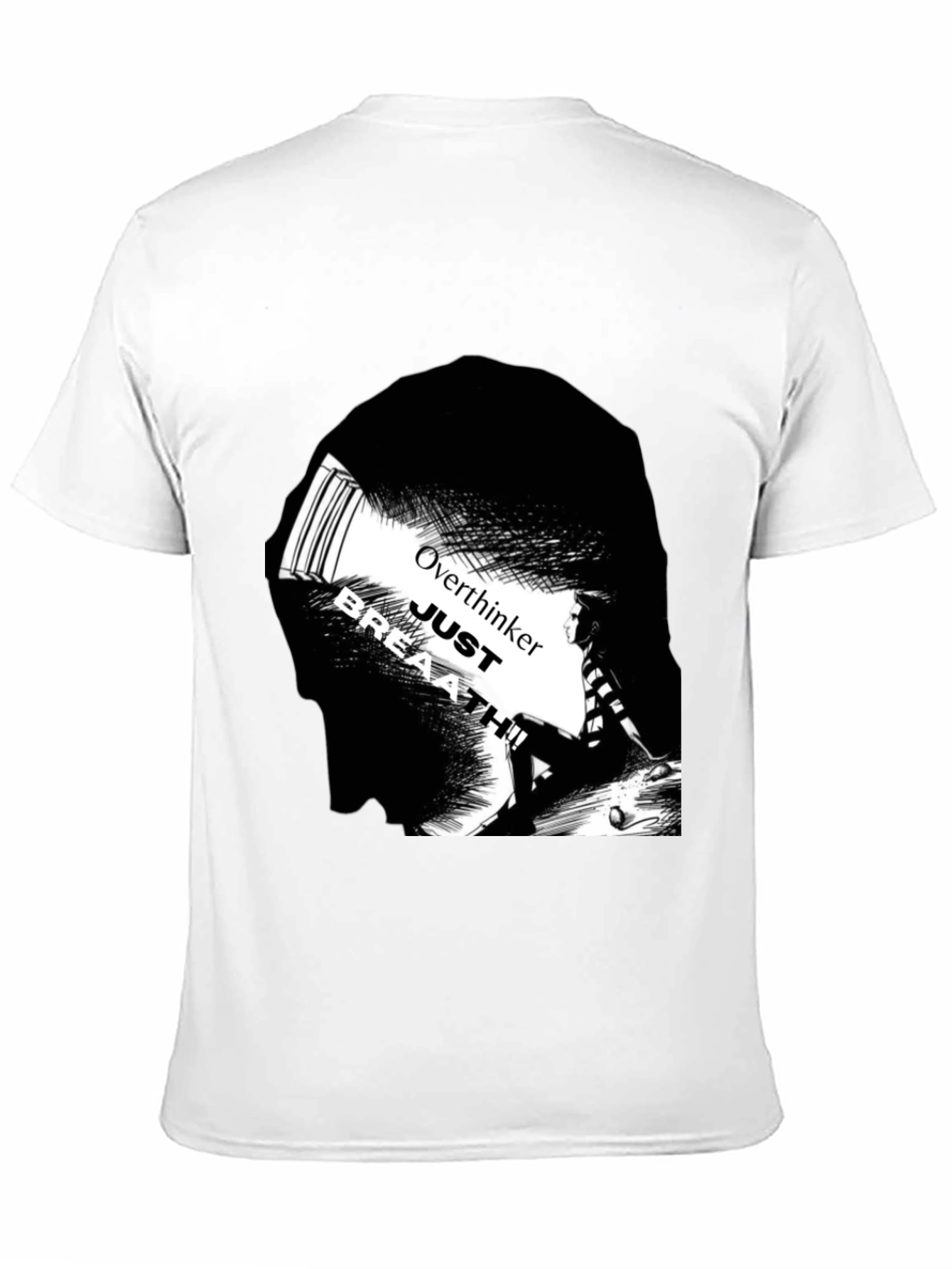 Black Overthinker Just Breath T-Shirt - Black view 11