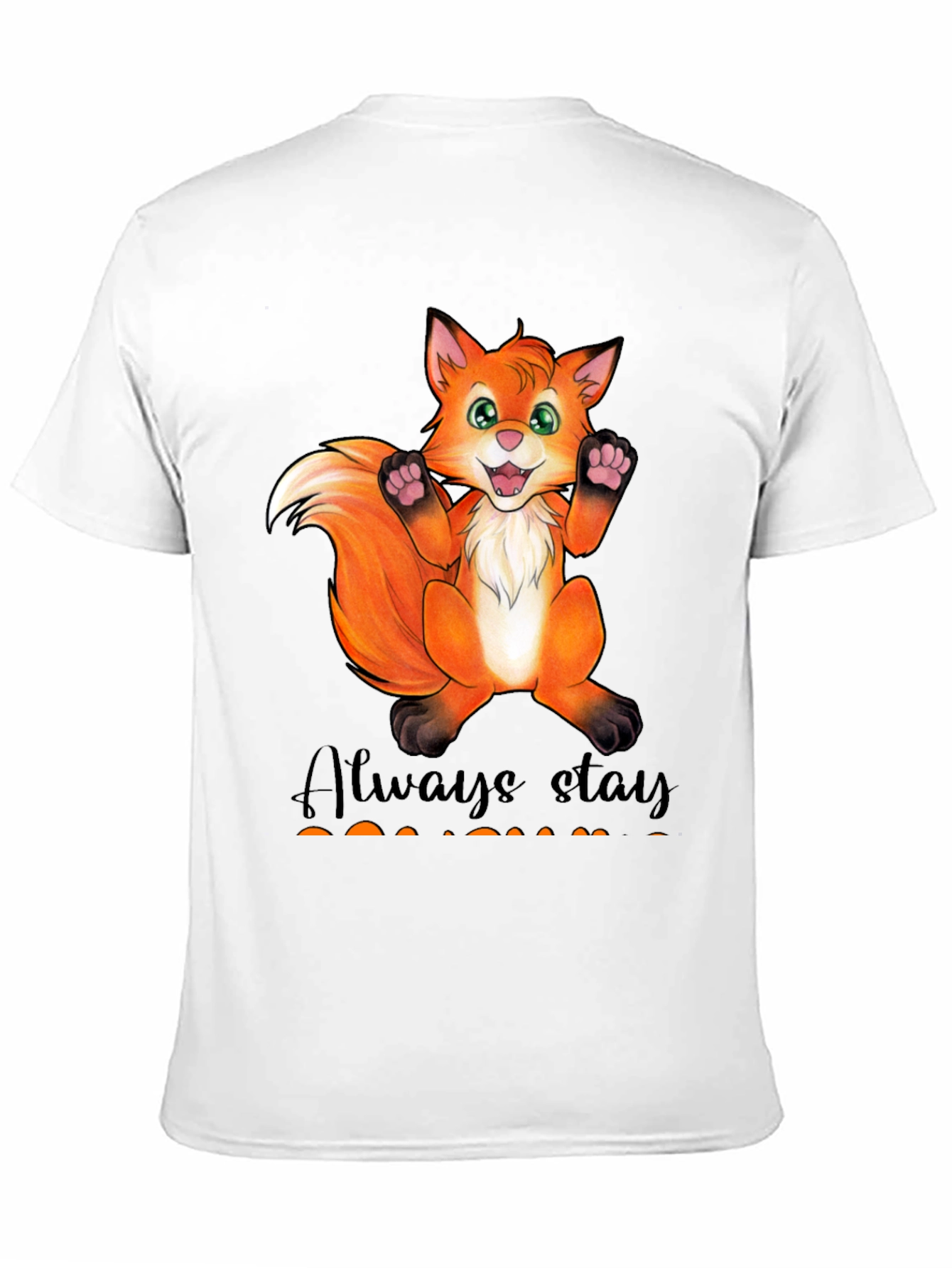 Black Cute Fox Graphic T-Shirt - Always Stay Humble view 11
