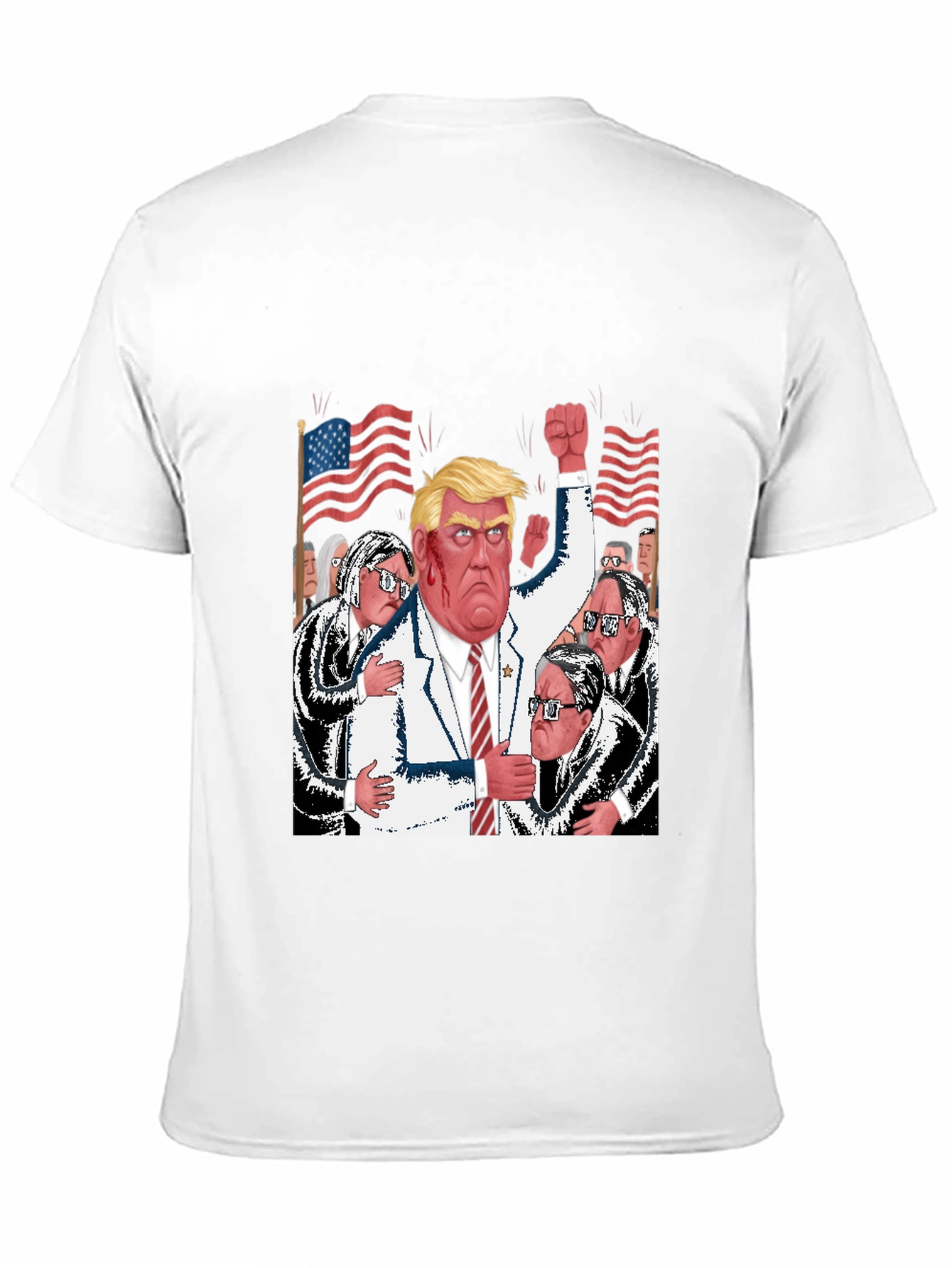 Black Trump Political Cartoon T-Shirt view 11