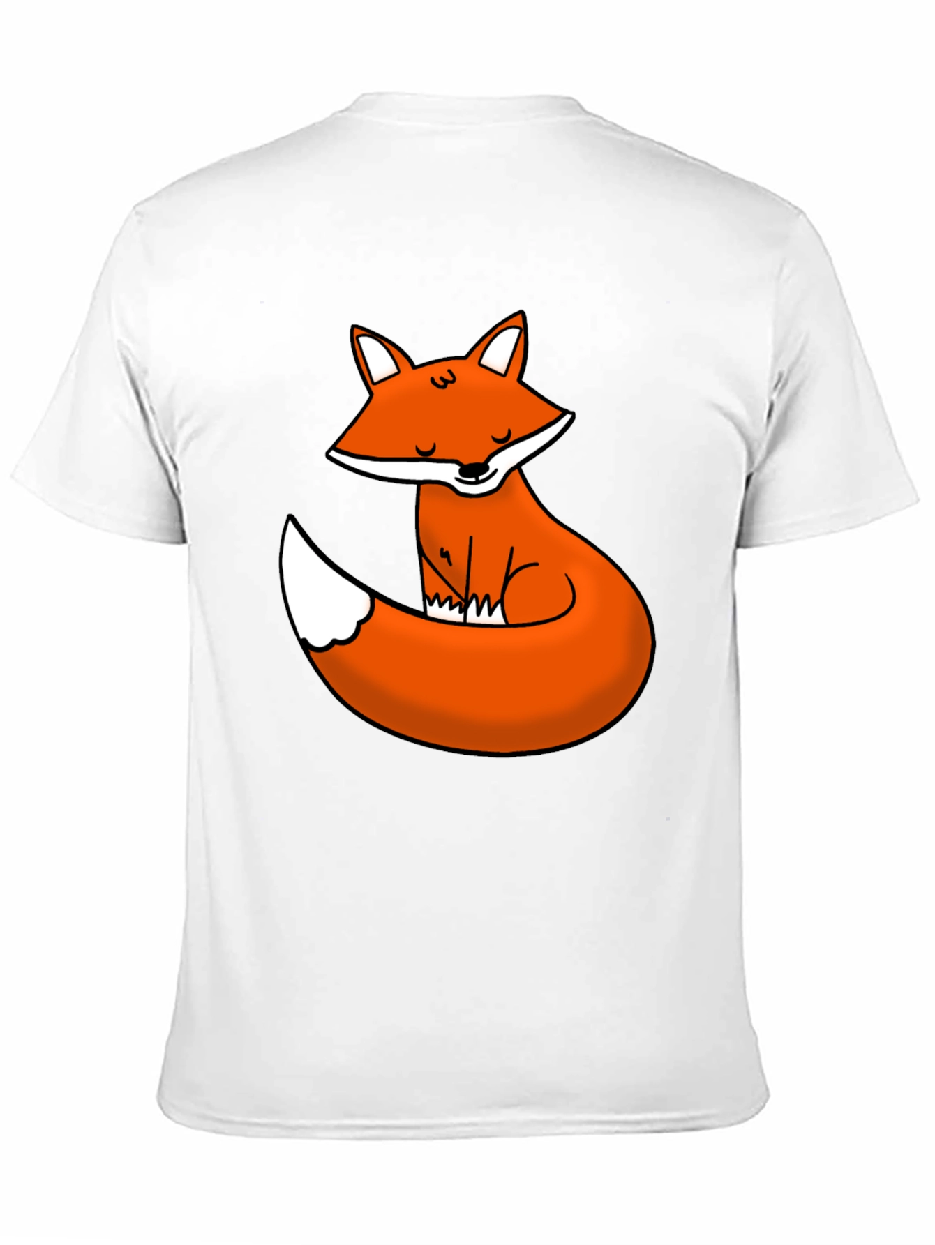 Black Cute Fox Graphic Tee - Black Cotton T-Shirt view 11
