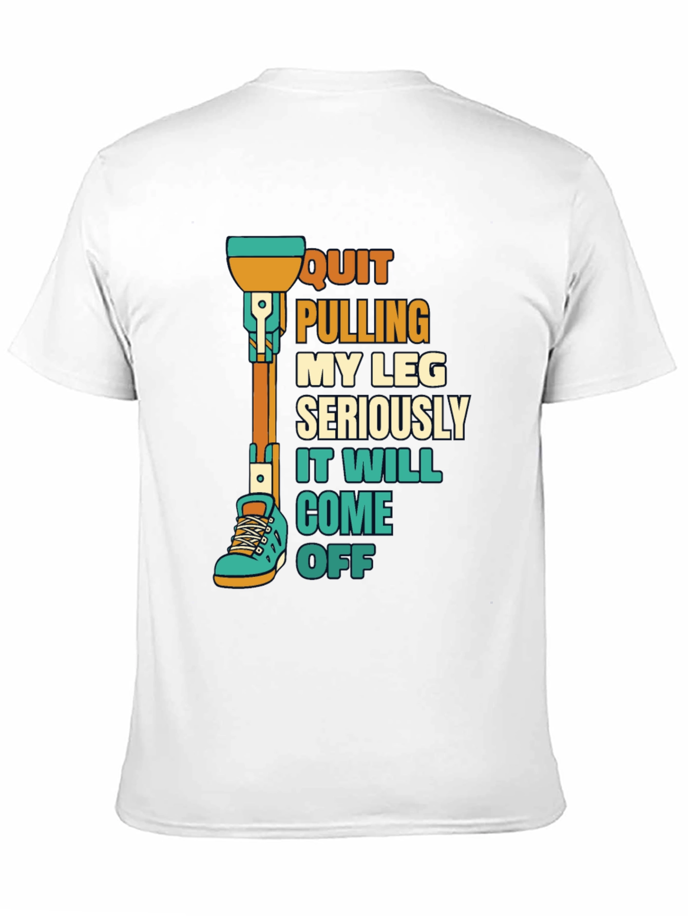 Black Quirky Leg Amputee Humor T-Shirt view 11