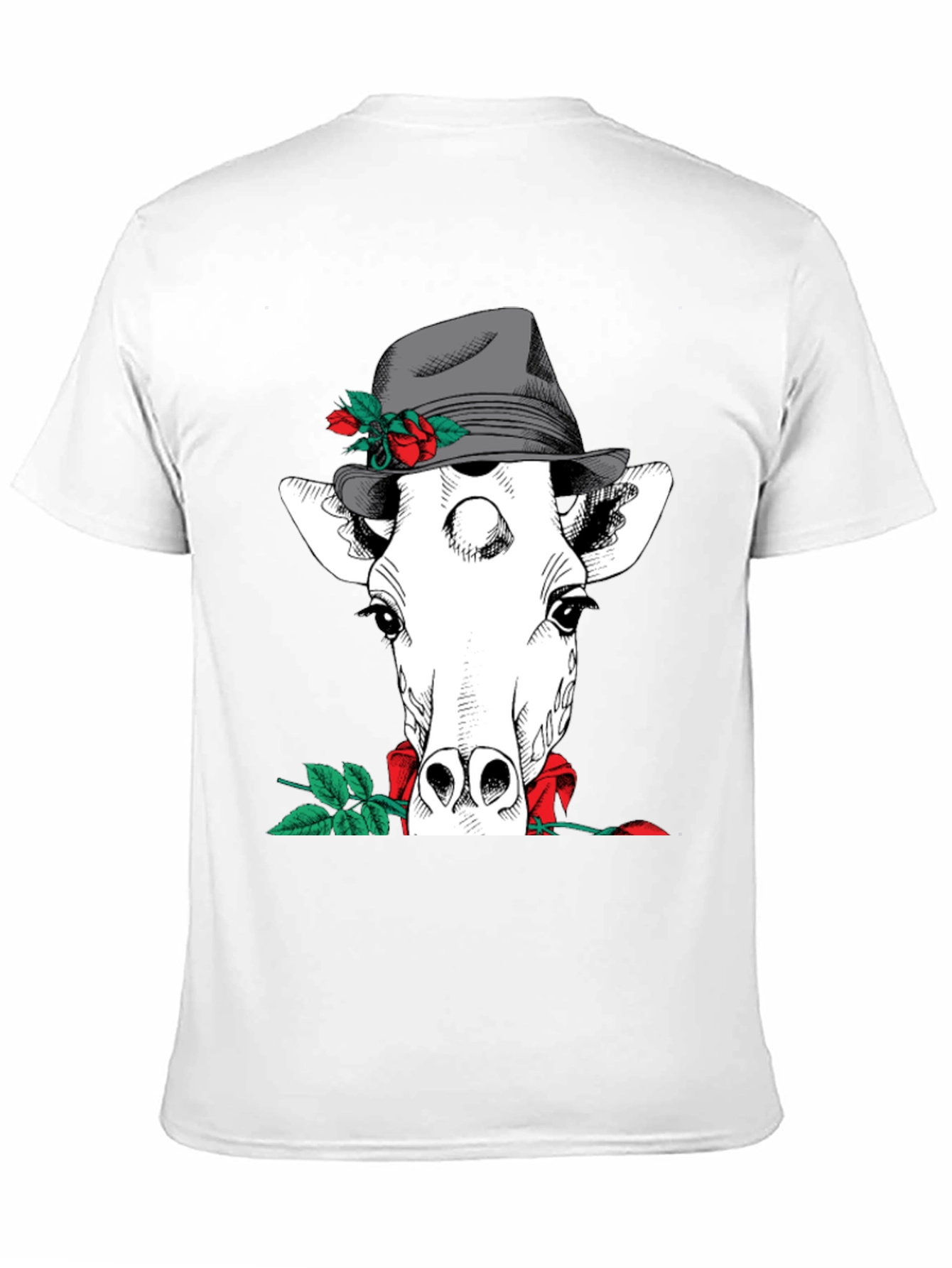 Black Giraffe in Hat Graphic Tee view 11