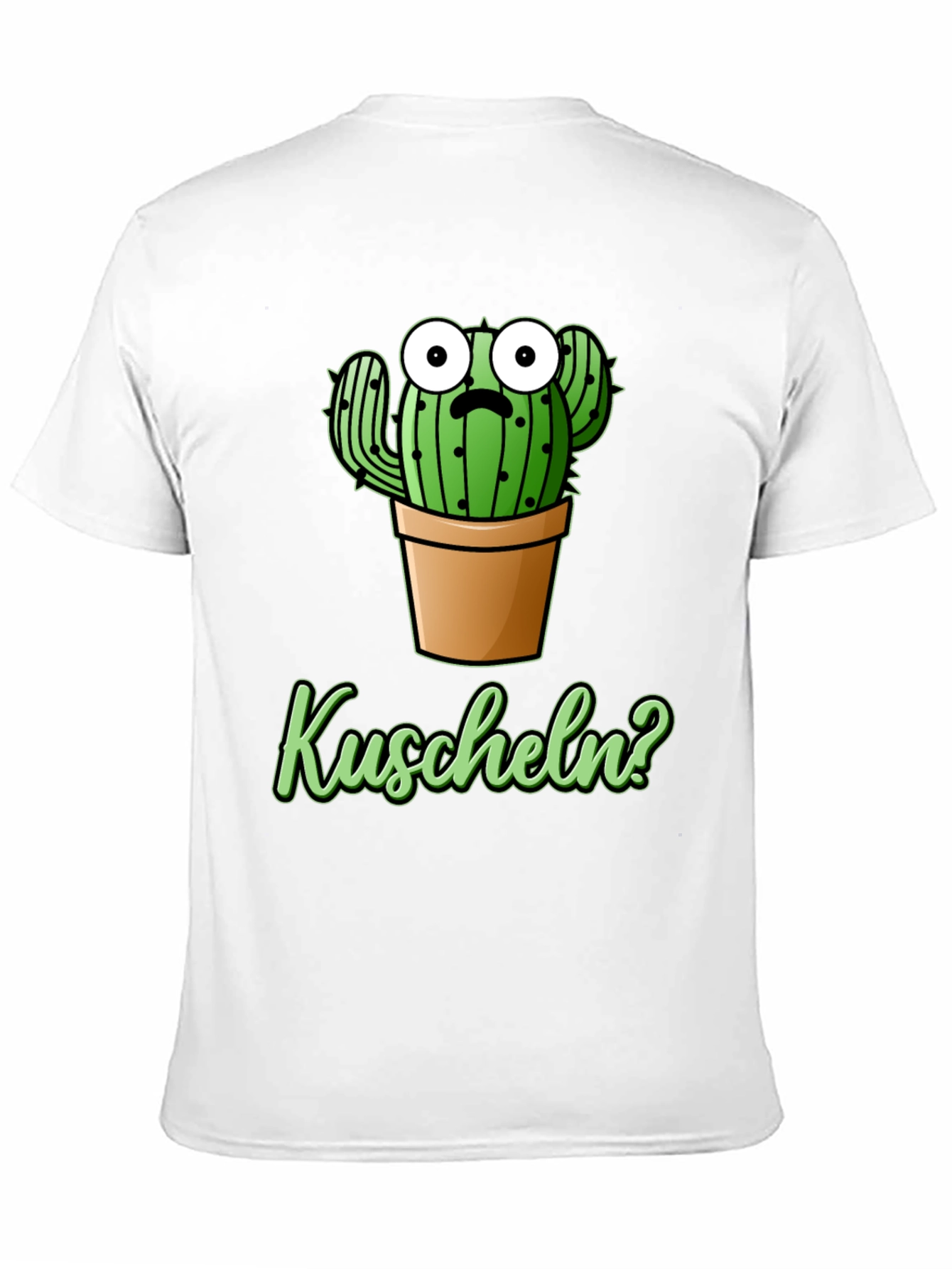 Black Cactus 'Kuscheln?' Black Graphic T-Shirt view 11