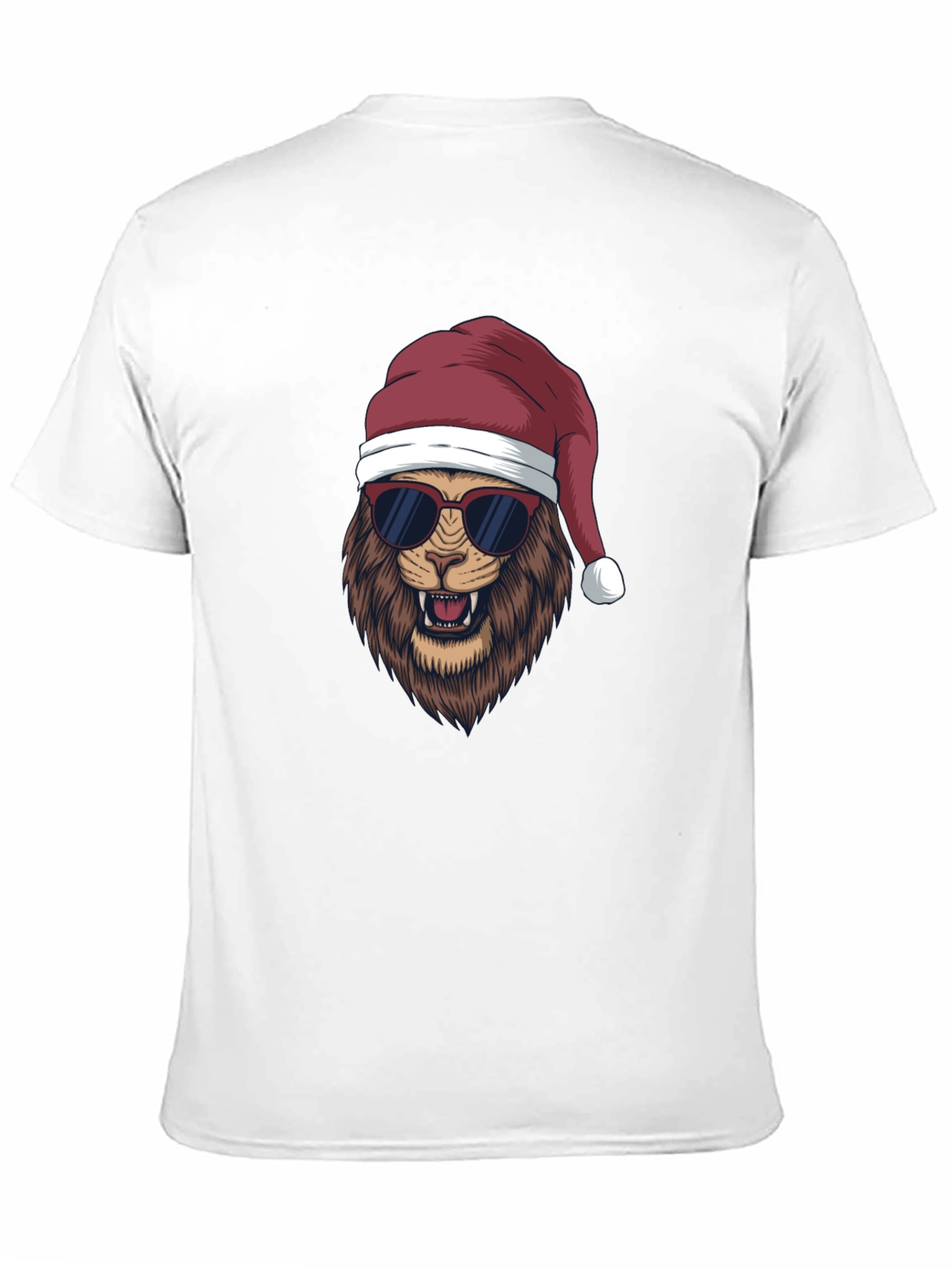 Black Cool Lion Christmas T-Shirt - Holiday Style view 11