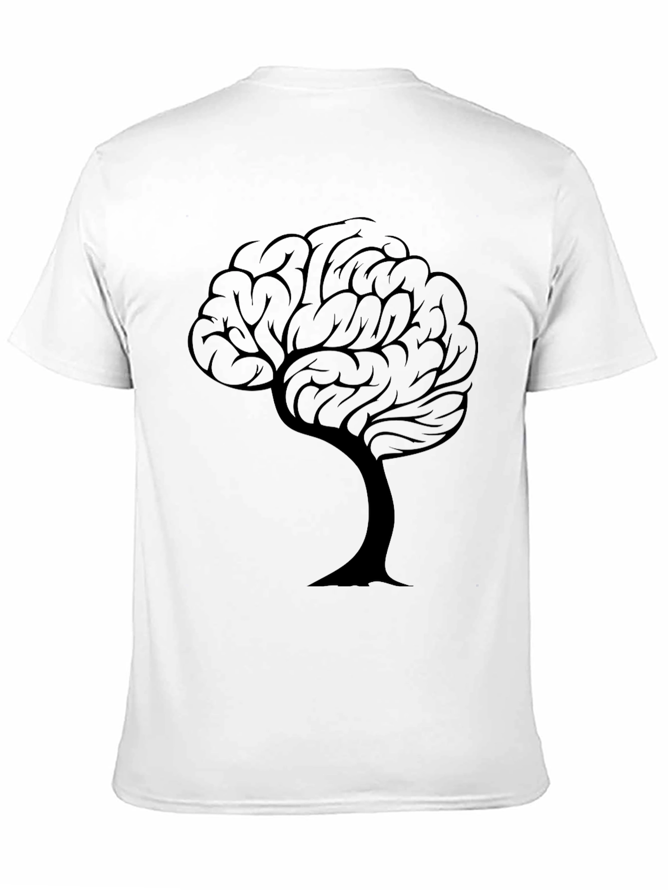 Black Brain Tree Graphic Tee - Thoughtful Design T-Shirt view 11