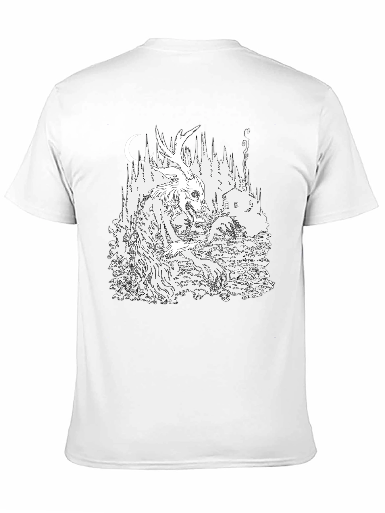 Black Monster Forest Graphic T-Shirt view 11