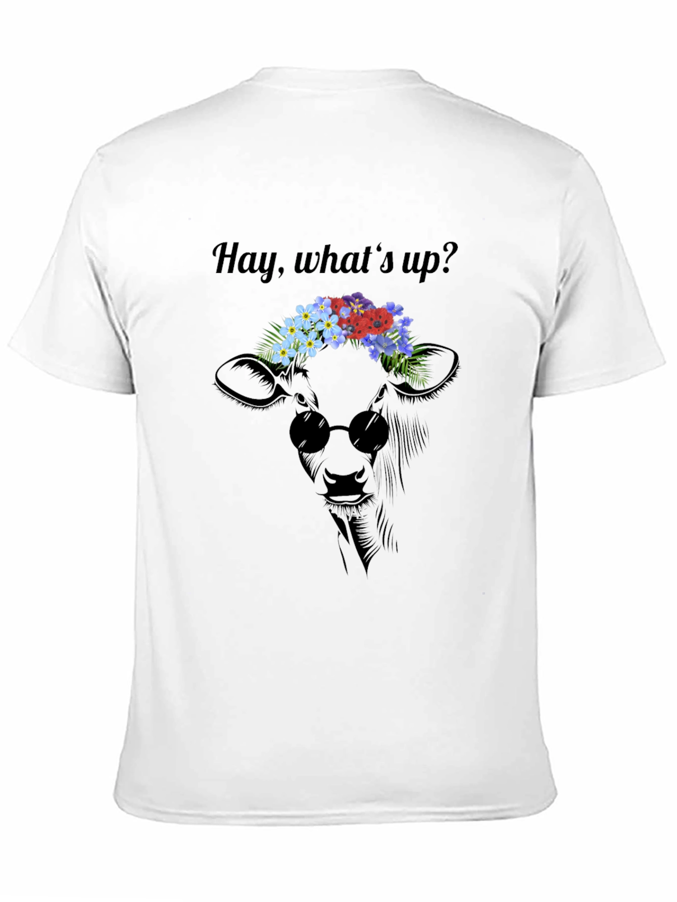 Black Cool Cow Flower Crown Graphic Tee view 11
