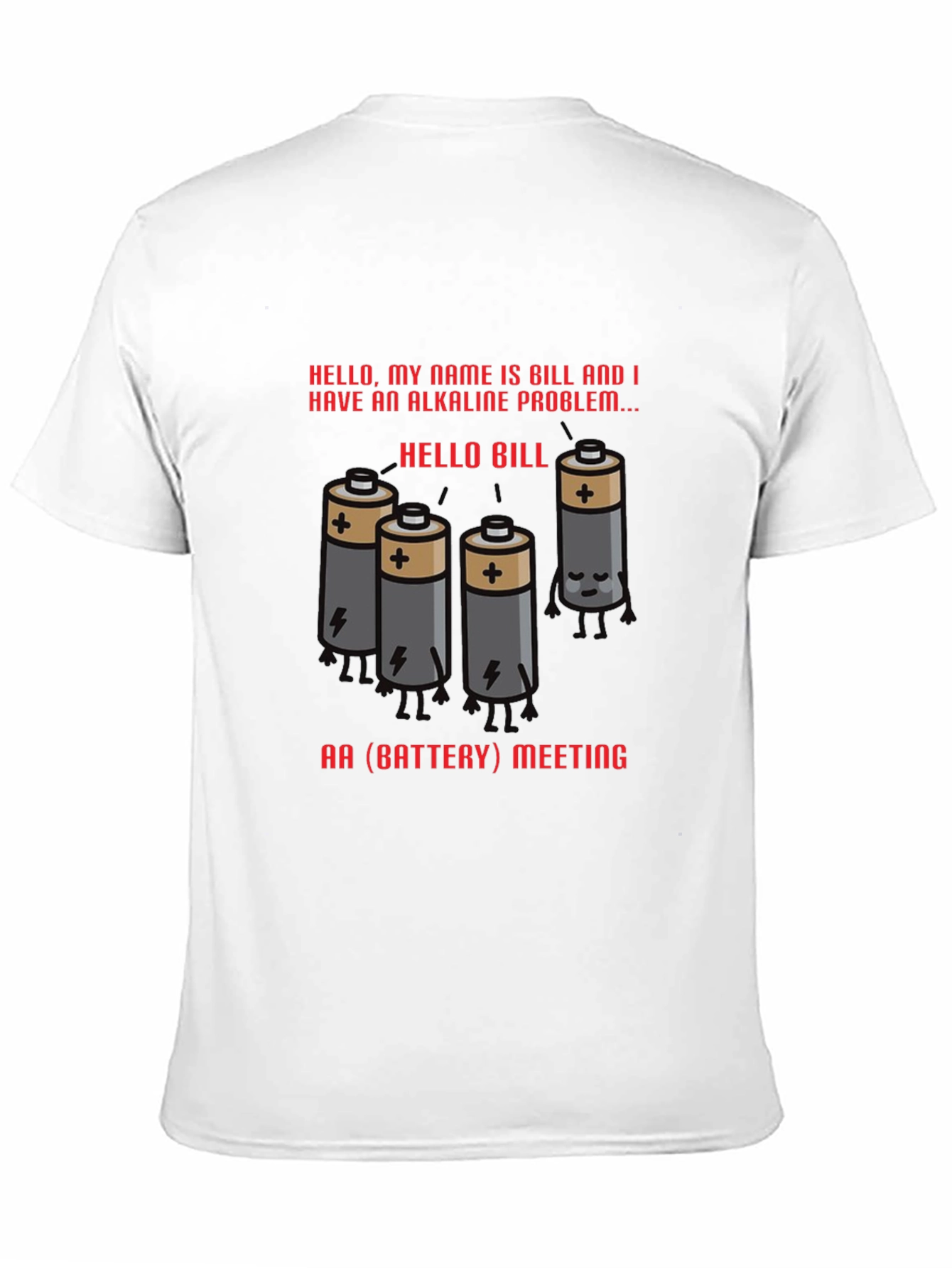 Black Alkaline Problem Battery T-Shirt view 11