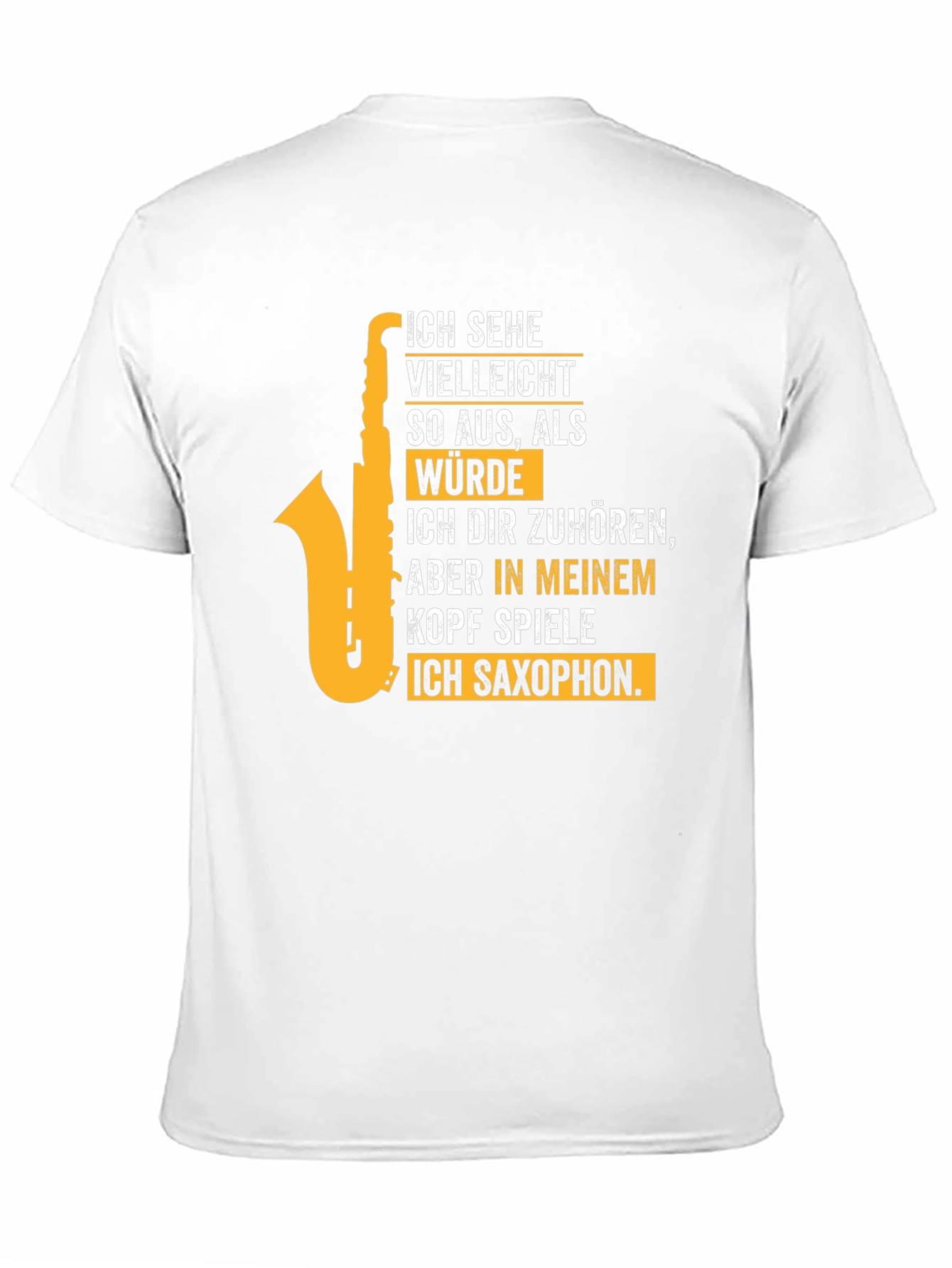 Black Saxophone Player T-Shirt - "I Play Saxophone in My Head" view 11