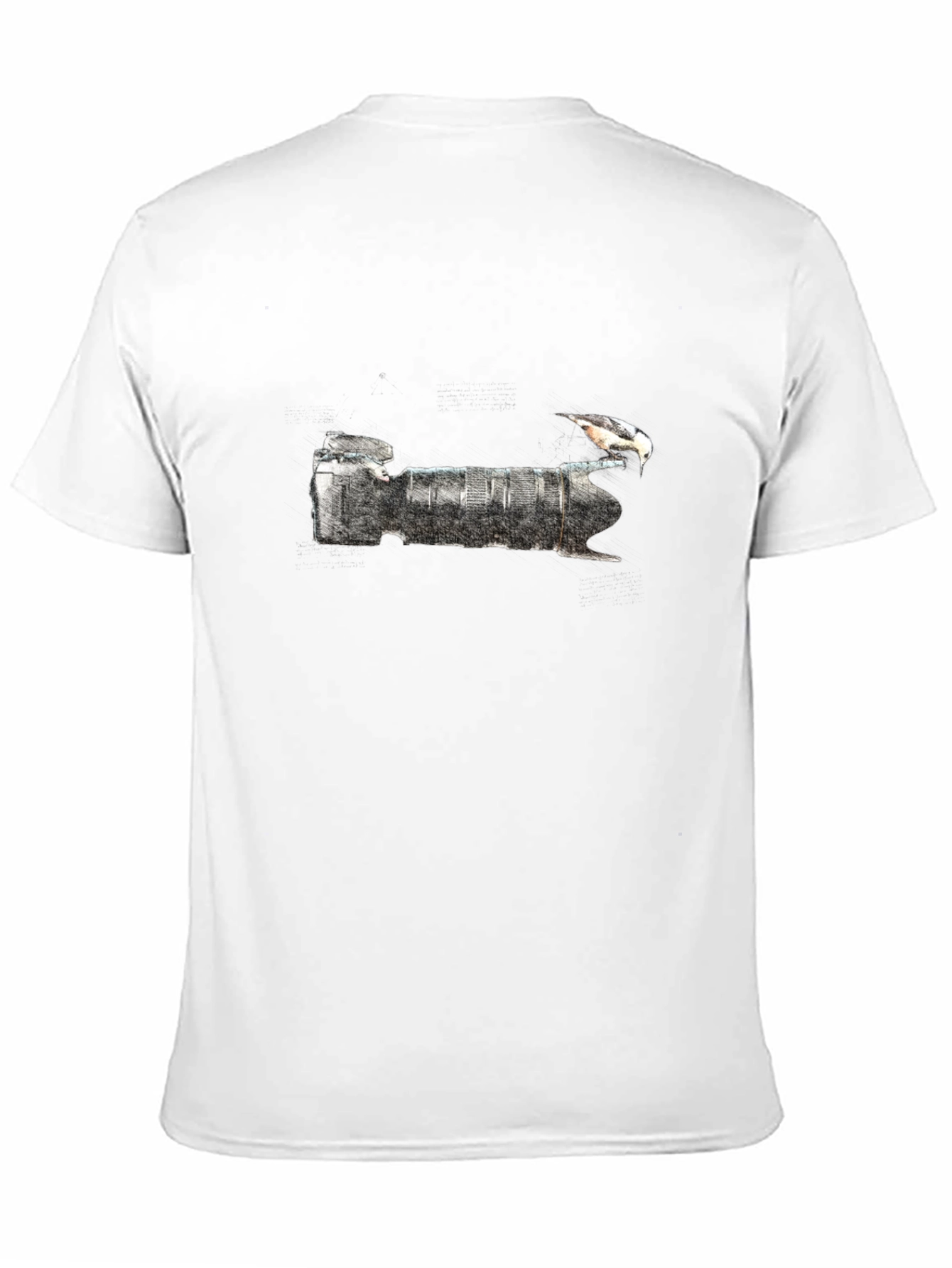 Black Camera Lens & Bird Graphic T-Shirt - Stylish Black Tee view 11