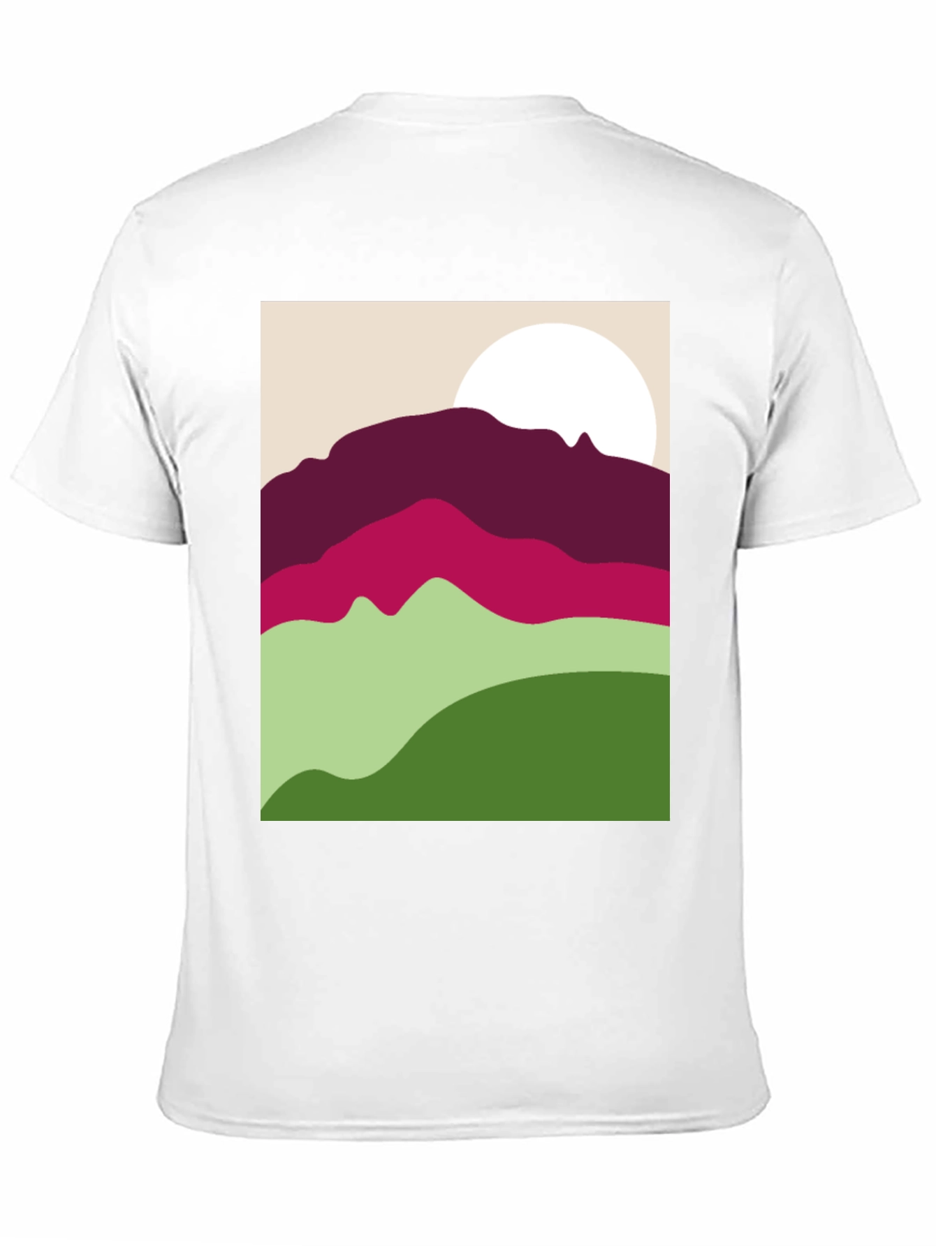 Black Abstract Mountain Scene Graphic Tee - Black view 11